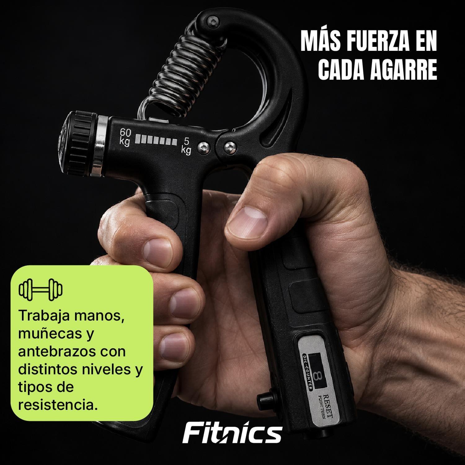 Set Hand Grip Ejercitador Manos y Antebrazo Fitnics 10-60 Kg-1