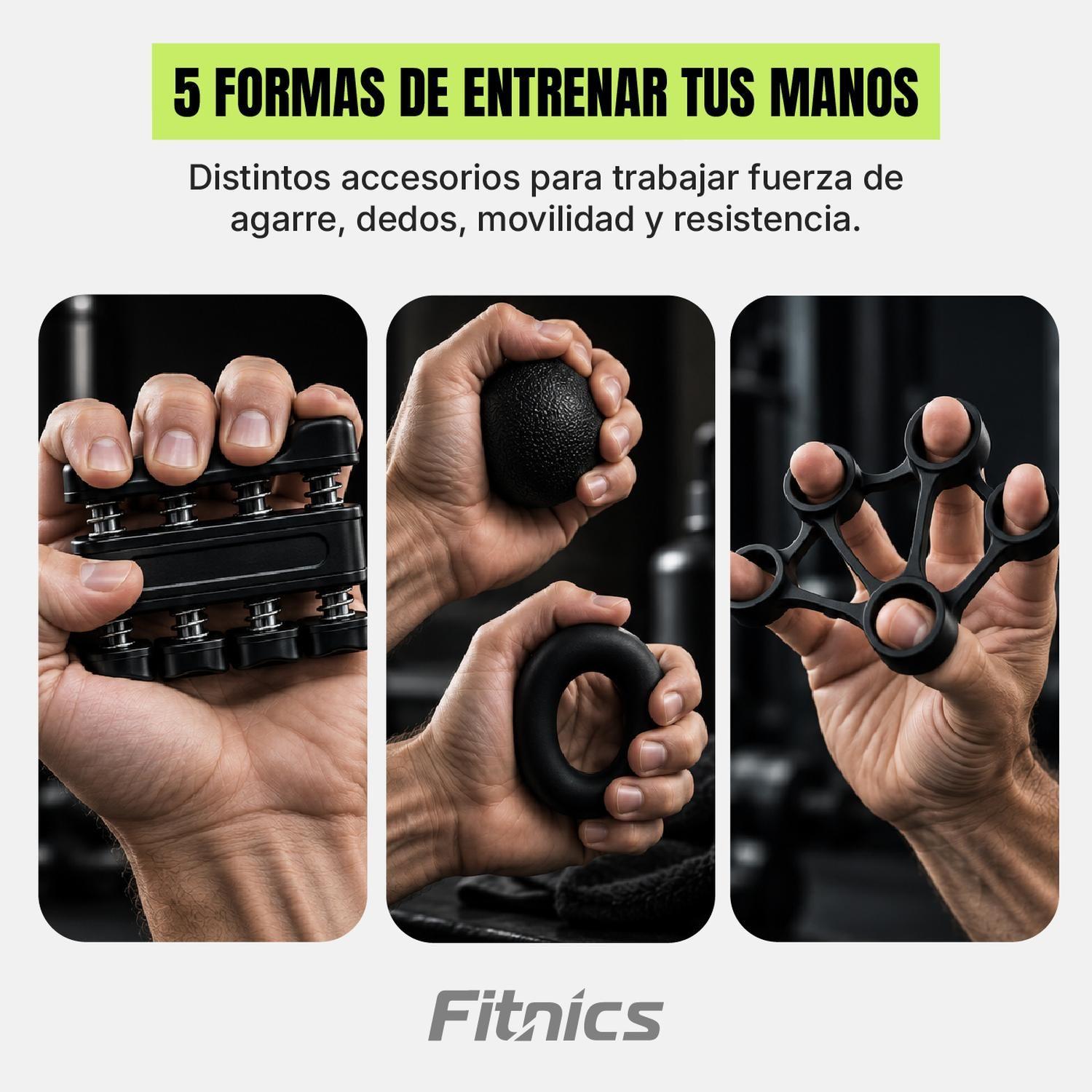 Set Hand Grip Ejercitador Manos y Antebrazo Fitnics 10-60 Kg-2