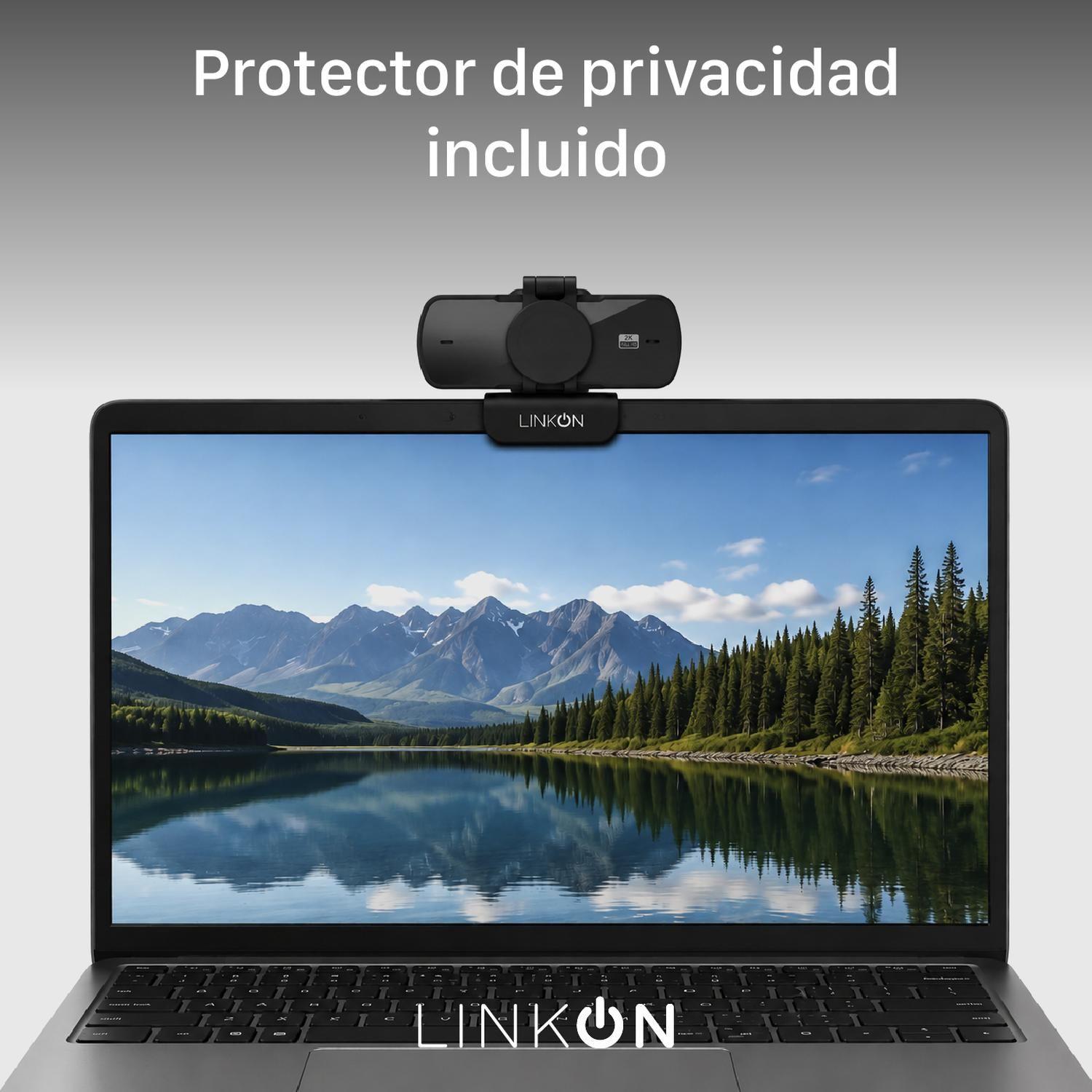 Webcam Camara Web 2K 1440p USB Microfono Tripode Cubre Lente-5
