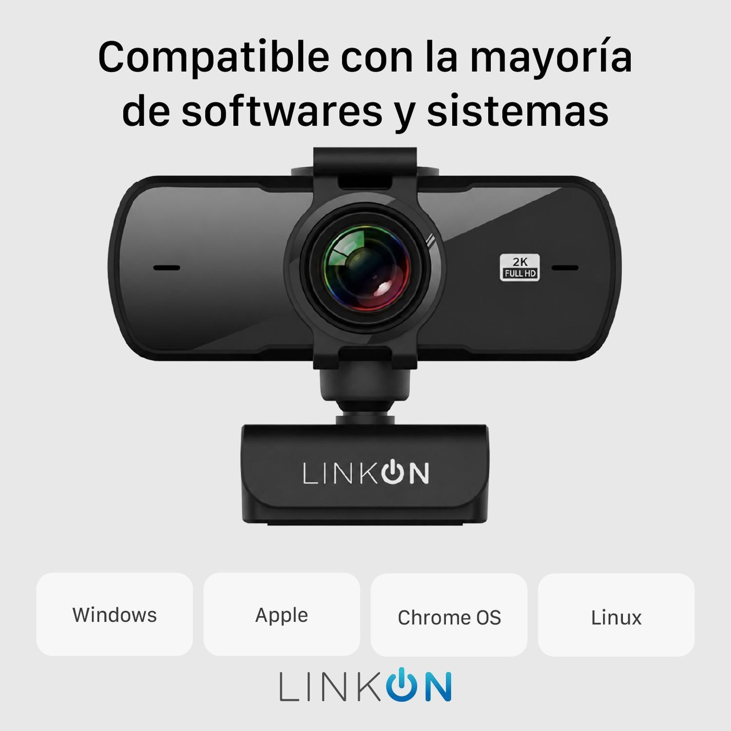 Webcam Camara Web 2K 1440p USB Microfono Tripode Cubre Lente-8