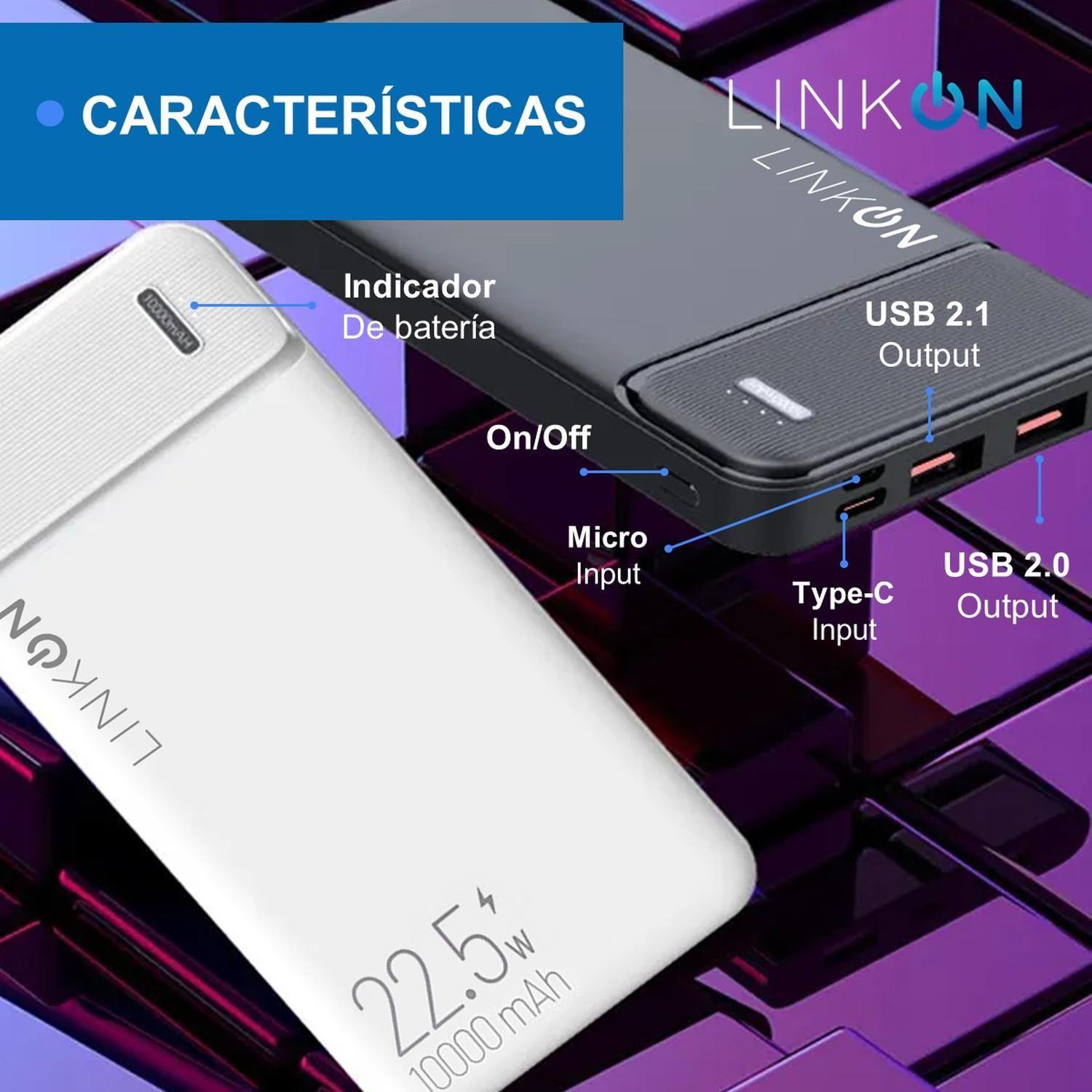 Bateria Externa Cargador Rapido Power Bank LinkOn 10.000 Mah-4