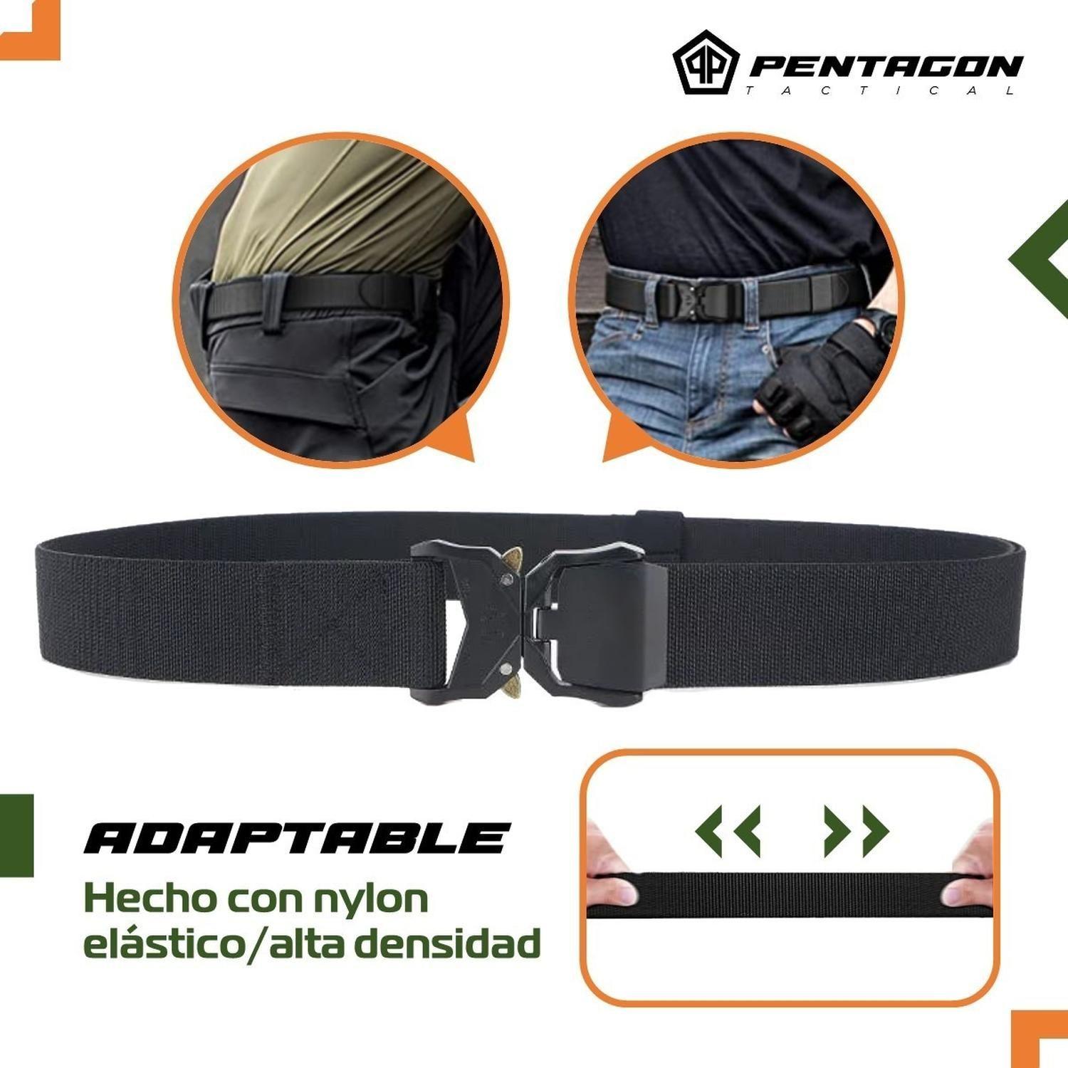 Cinturon Tactico Militar Pentagon Outdoor Hebilla Airsoft Tamaño Único negro-3
