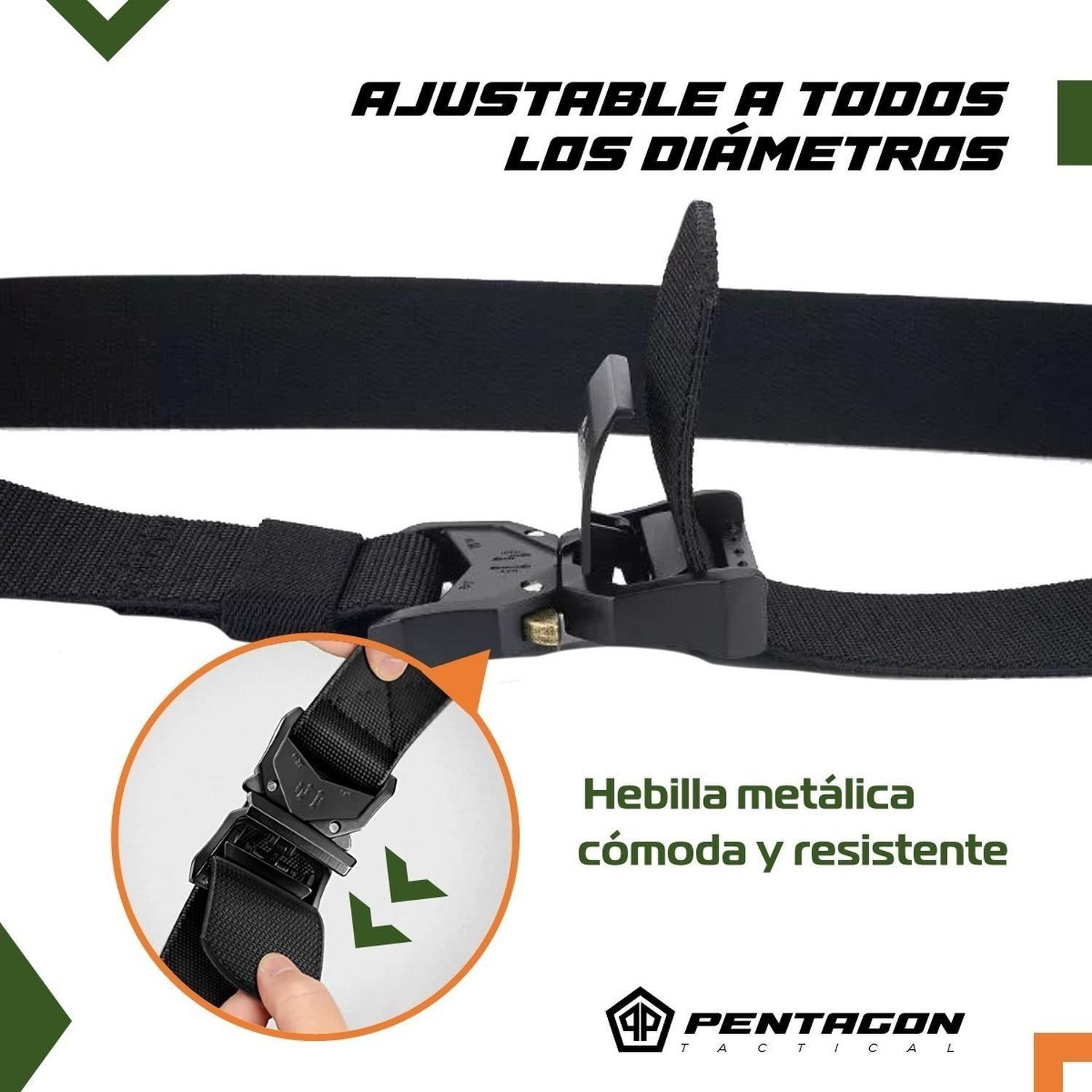 Cinturon Tactico Militar Pentagon Outdoor Hebilla Airsoft Tamaño Único negro-2
