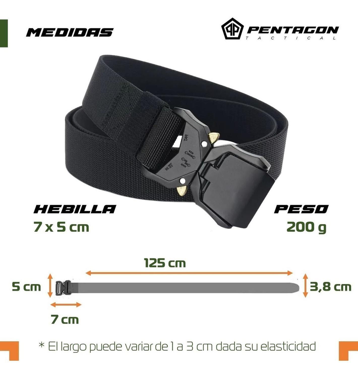 Cinturon Tactico Militar Pentagon Outdoor Hebilla Airsoft Tamaño Único negro-7