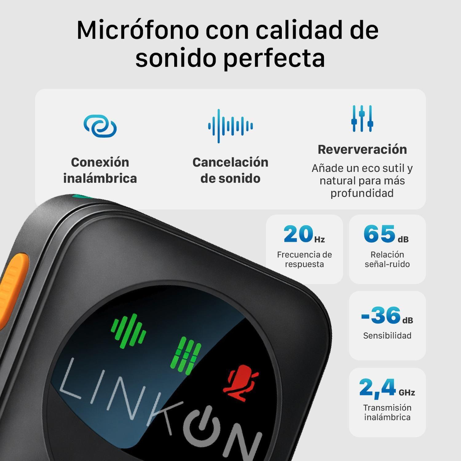 Microfono Inalambrico Linkon Solapa Lavalier Profesional x2-2