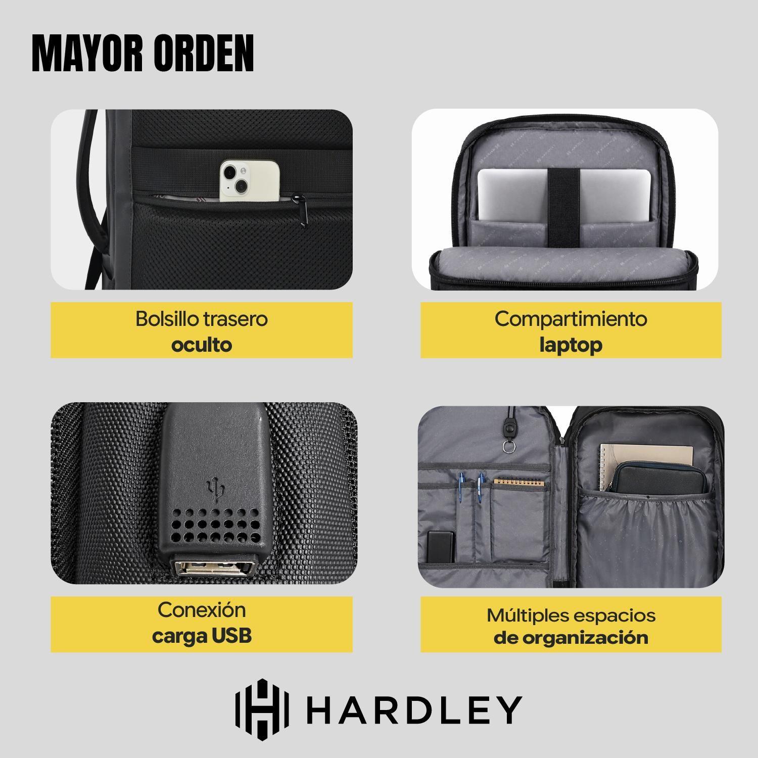Mochila de Viaje Notebook Hardley 27Lt Expandible 180° + Usb-5