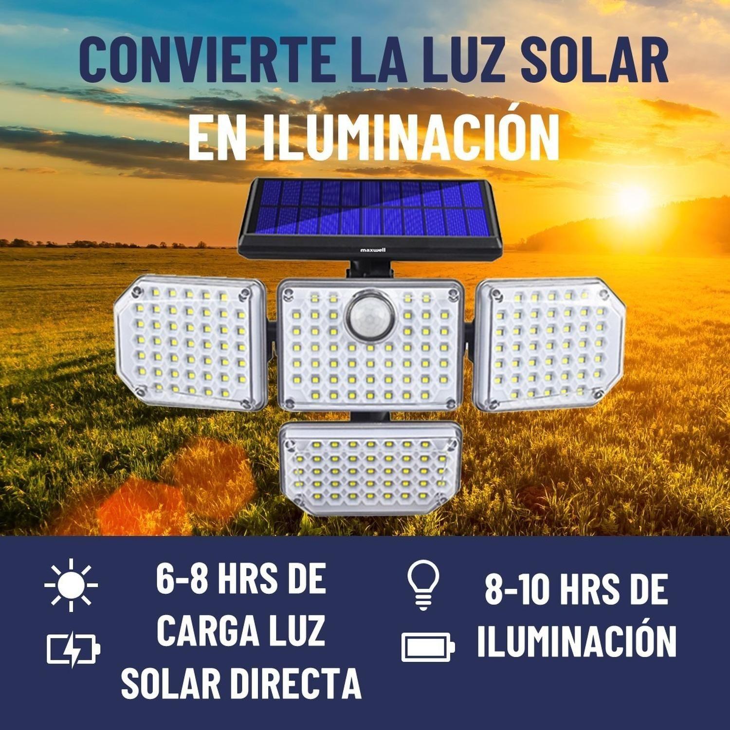 Foco Led Solar Exterior Maxwell Sensor Movimiento 4 Direcc-3