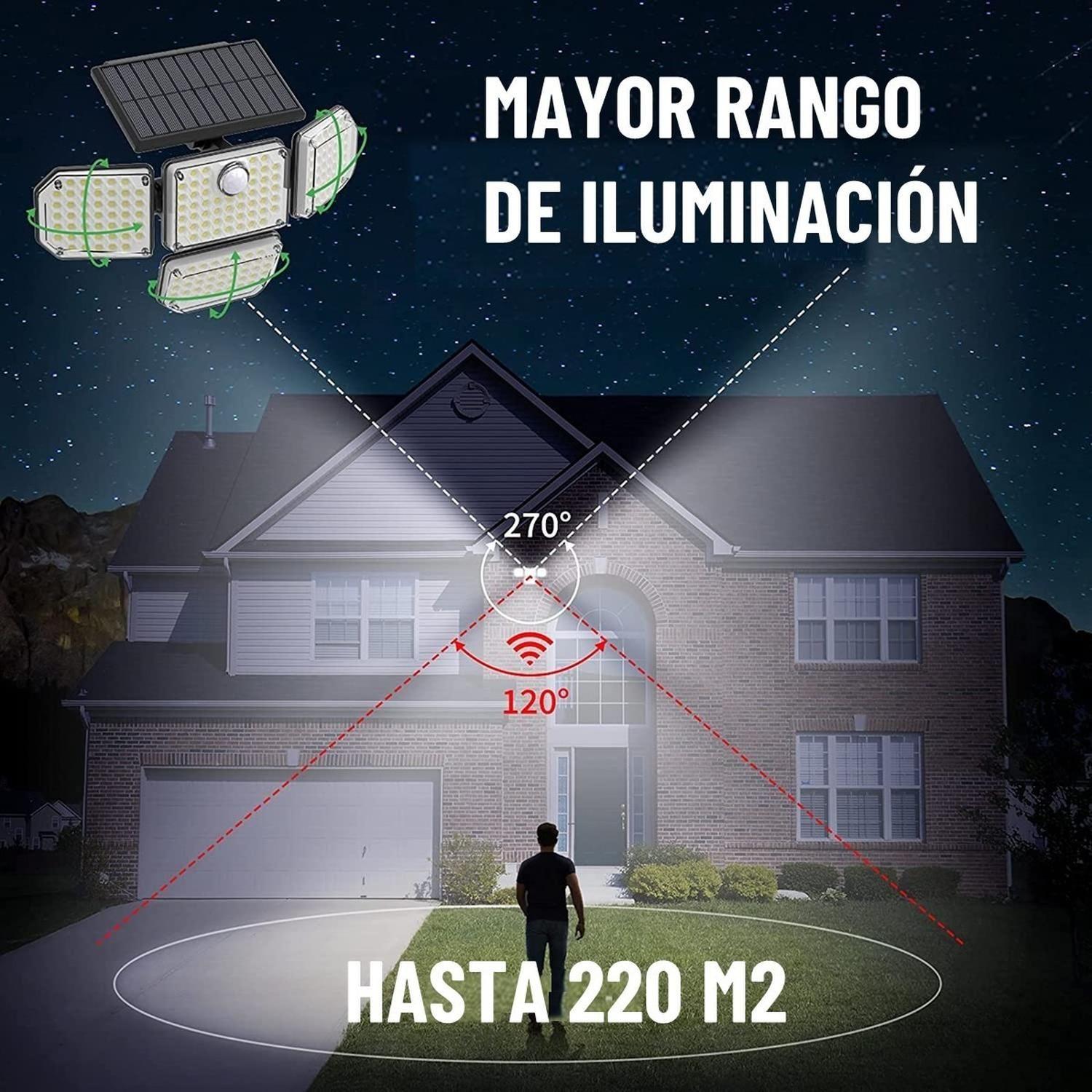 Foco Led Solar Exterior Maxwell Sensor Movimiento 4 Direcc-4