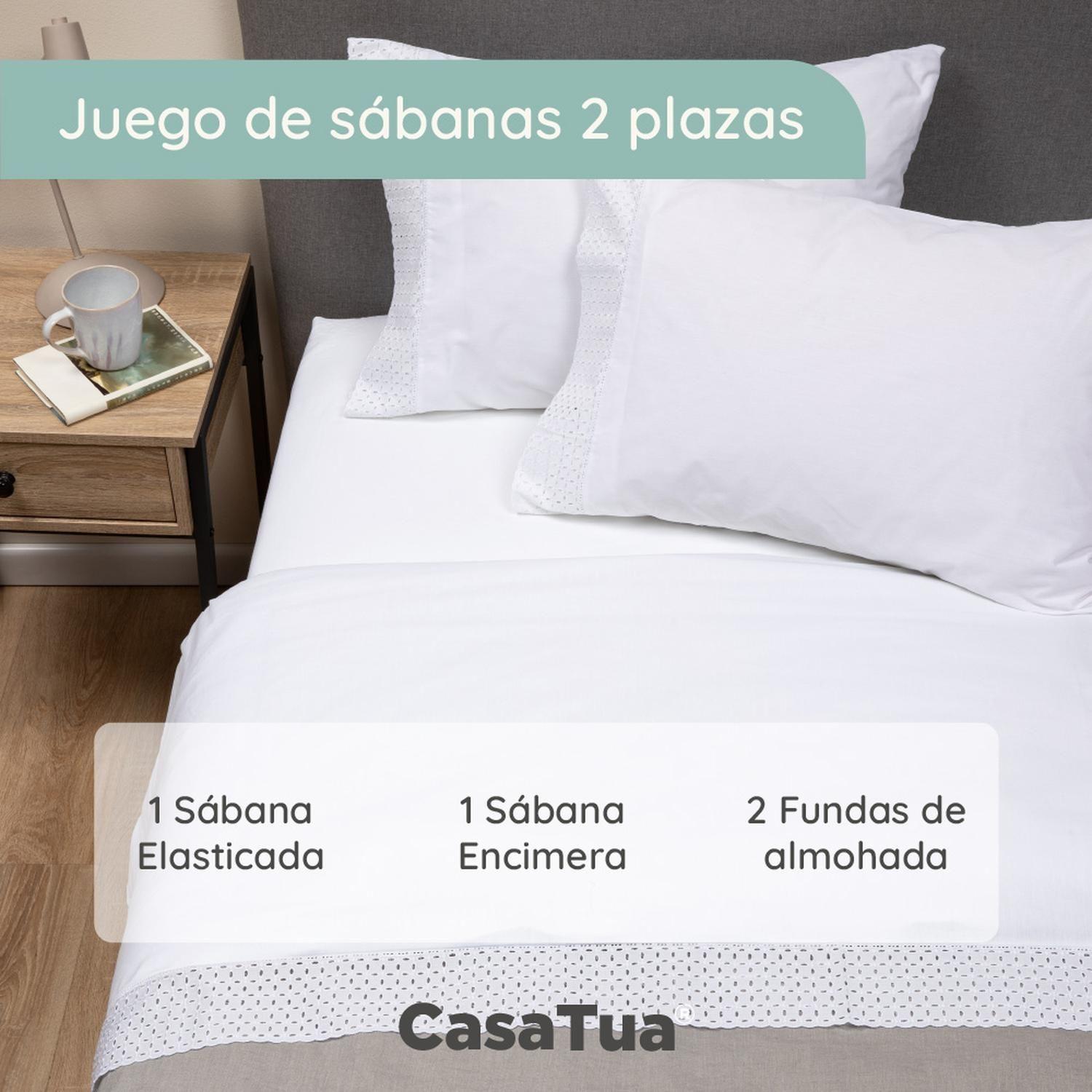 Sabanas Bordadas CasaTua + Funda 2 Plazas-1