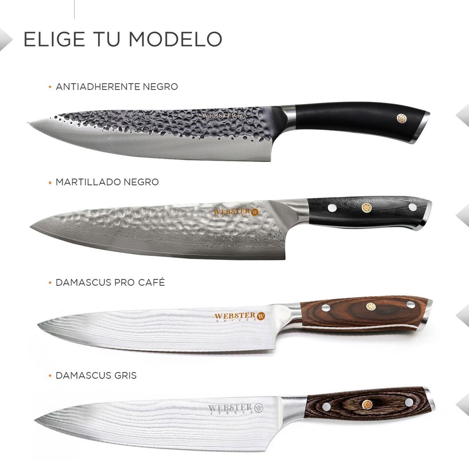 Cuchillo Acero Premium Parrillero Cocina Chef Asado Damascus Gris-3