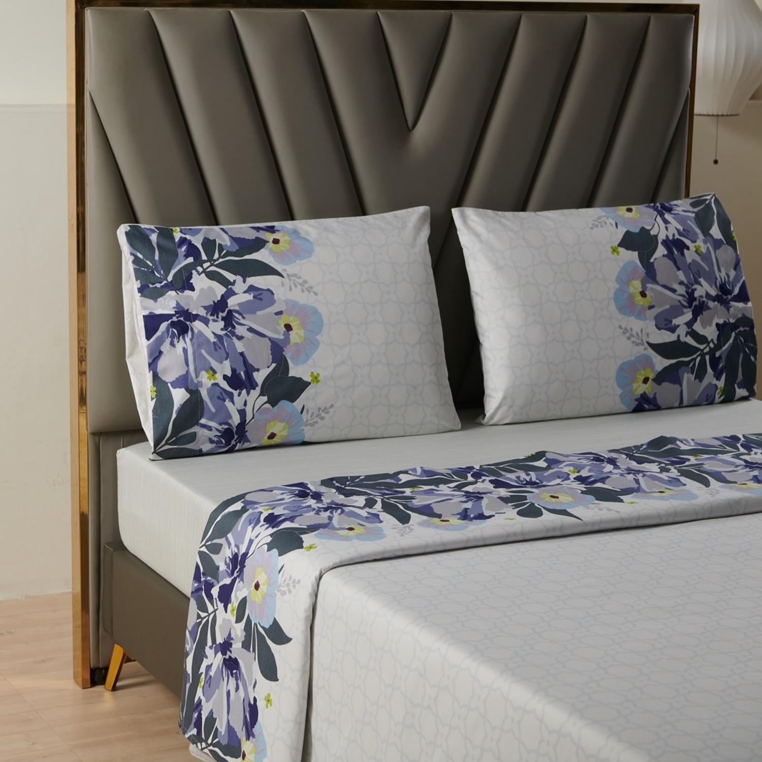 Juego Sabanas Estampadas Ultra Suave +Funda Almohada Casatua KingDiseño 1-0