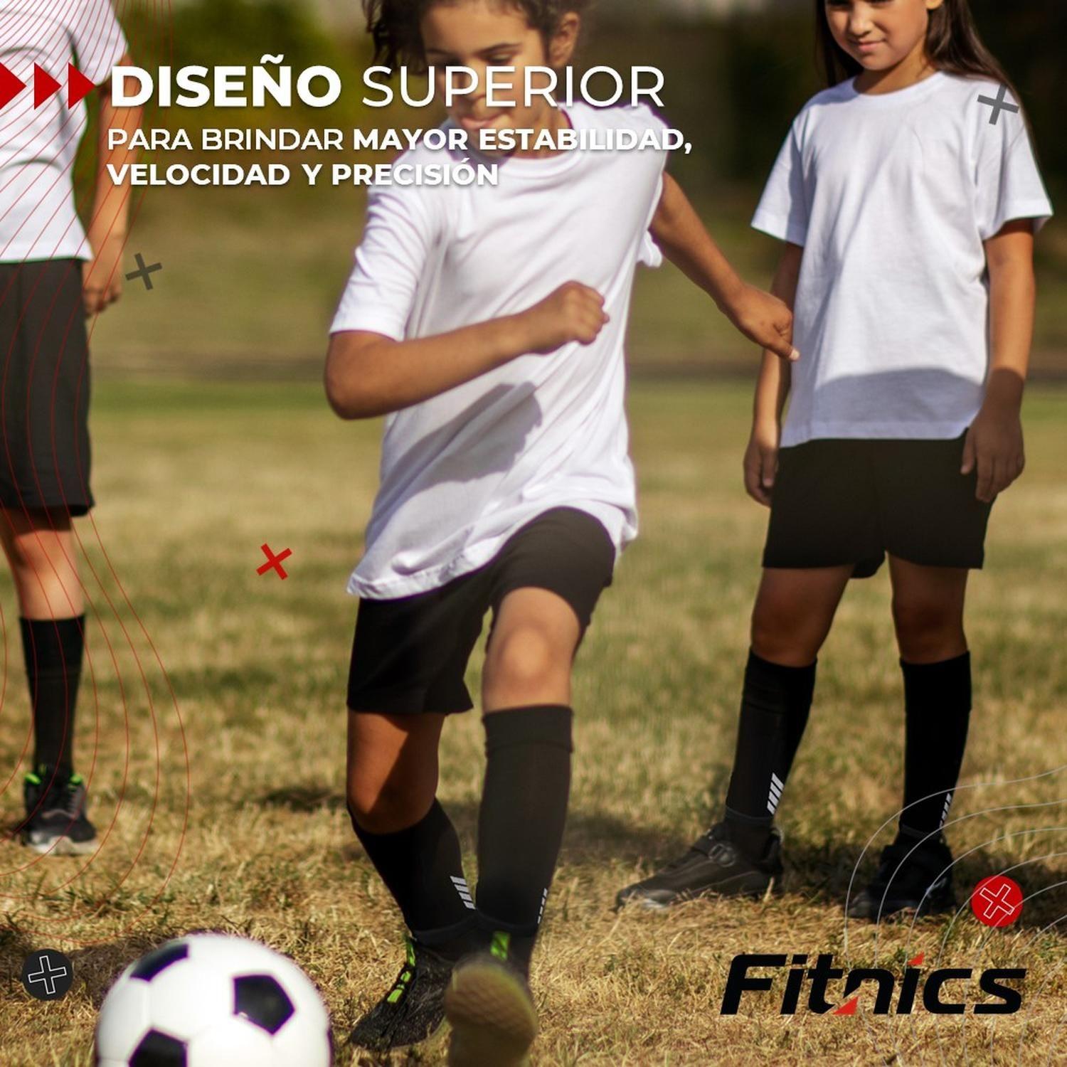 Medias Futbol Niños Antideslizantes Set 2 + Pantorrillera Talla Única negro-2