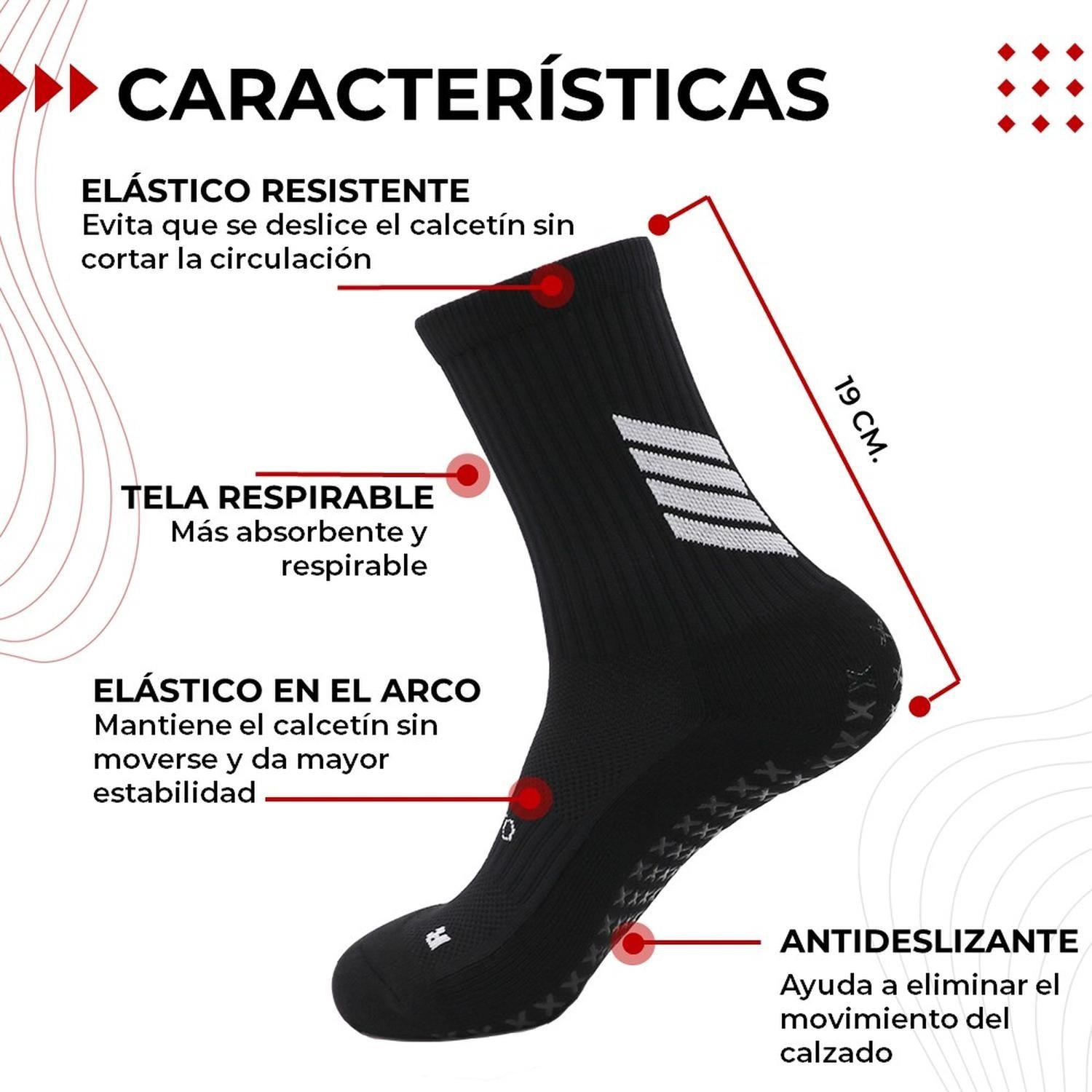 Medias Futbol Niños Antideslizantes Set 2 + Pantorrillera Talla Única negro-7