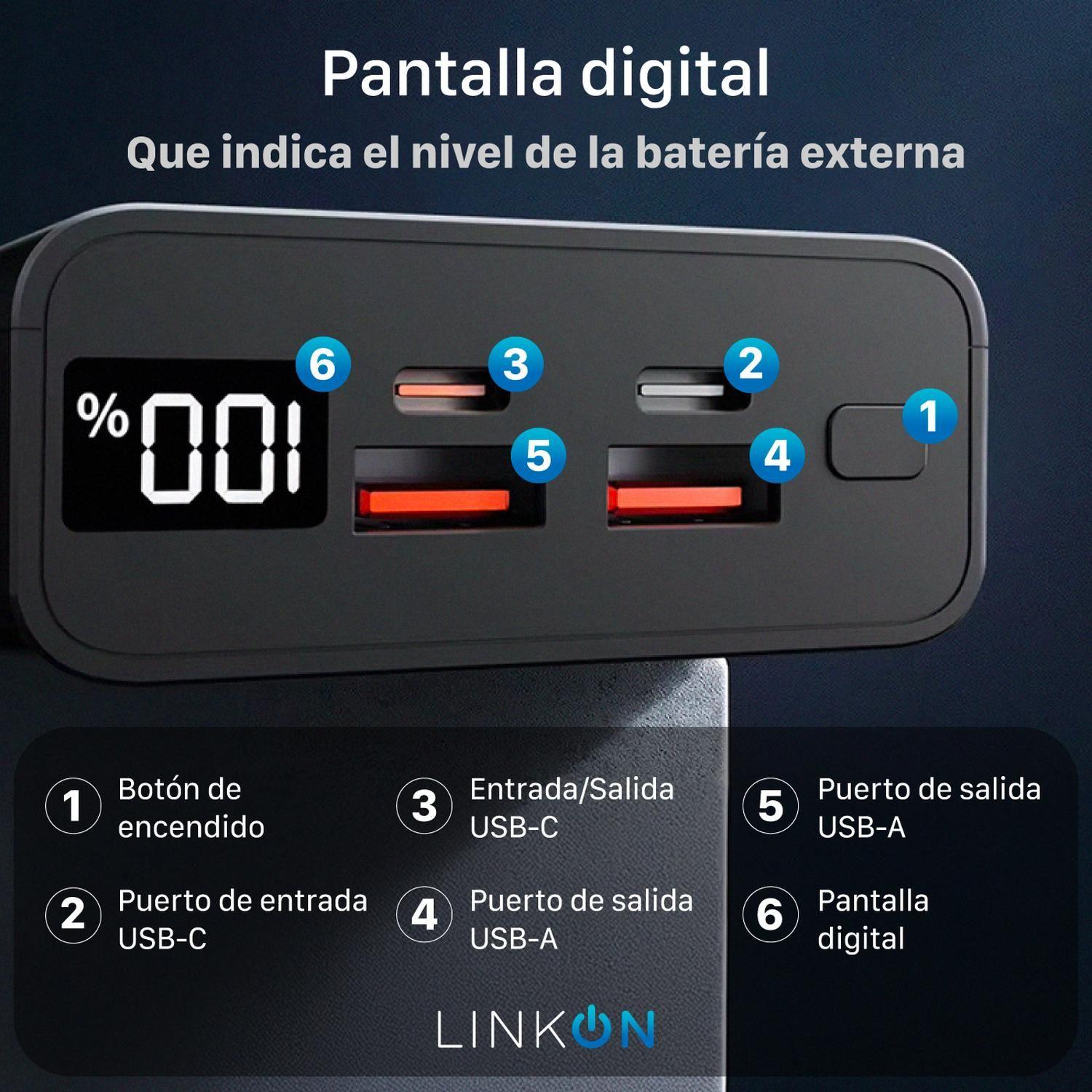 Bateria Externa Cargador Portatil Linkon Power Bank 20000Mah-2