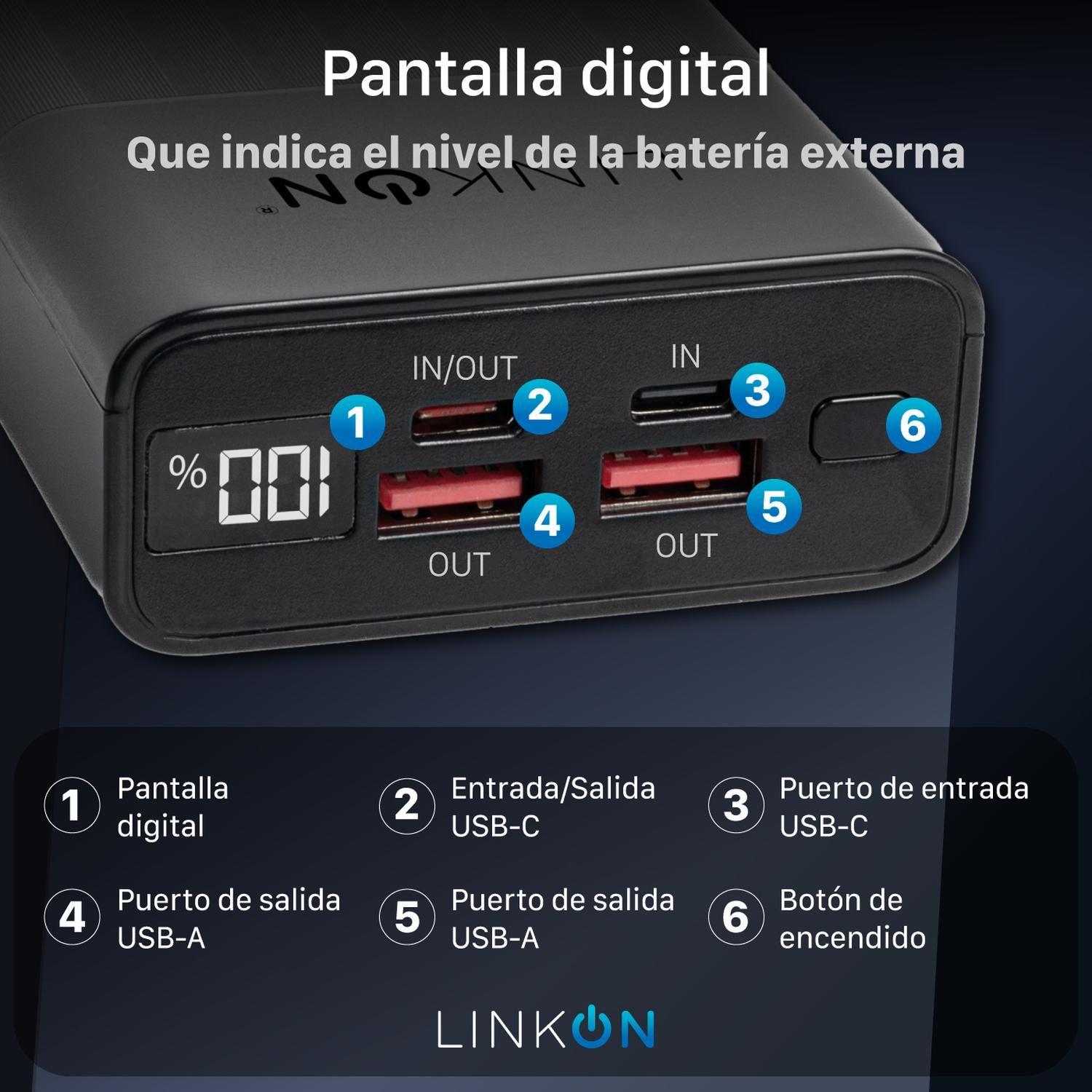 Bateria Externa Cargador Portatil Linkon Power Bank 20000Mah-2