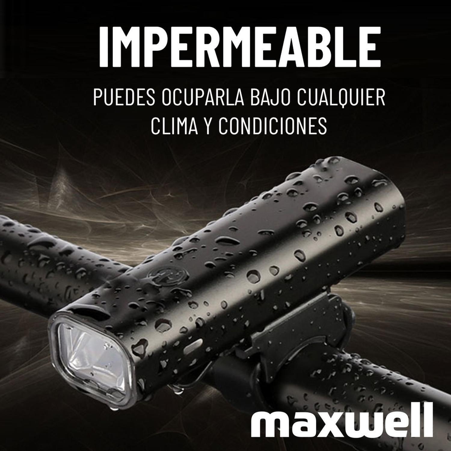 Luz Bicicleta Set Delantera Trasera Usb Maxwell Impermeable-2