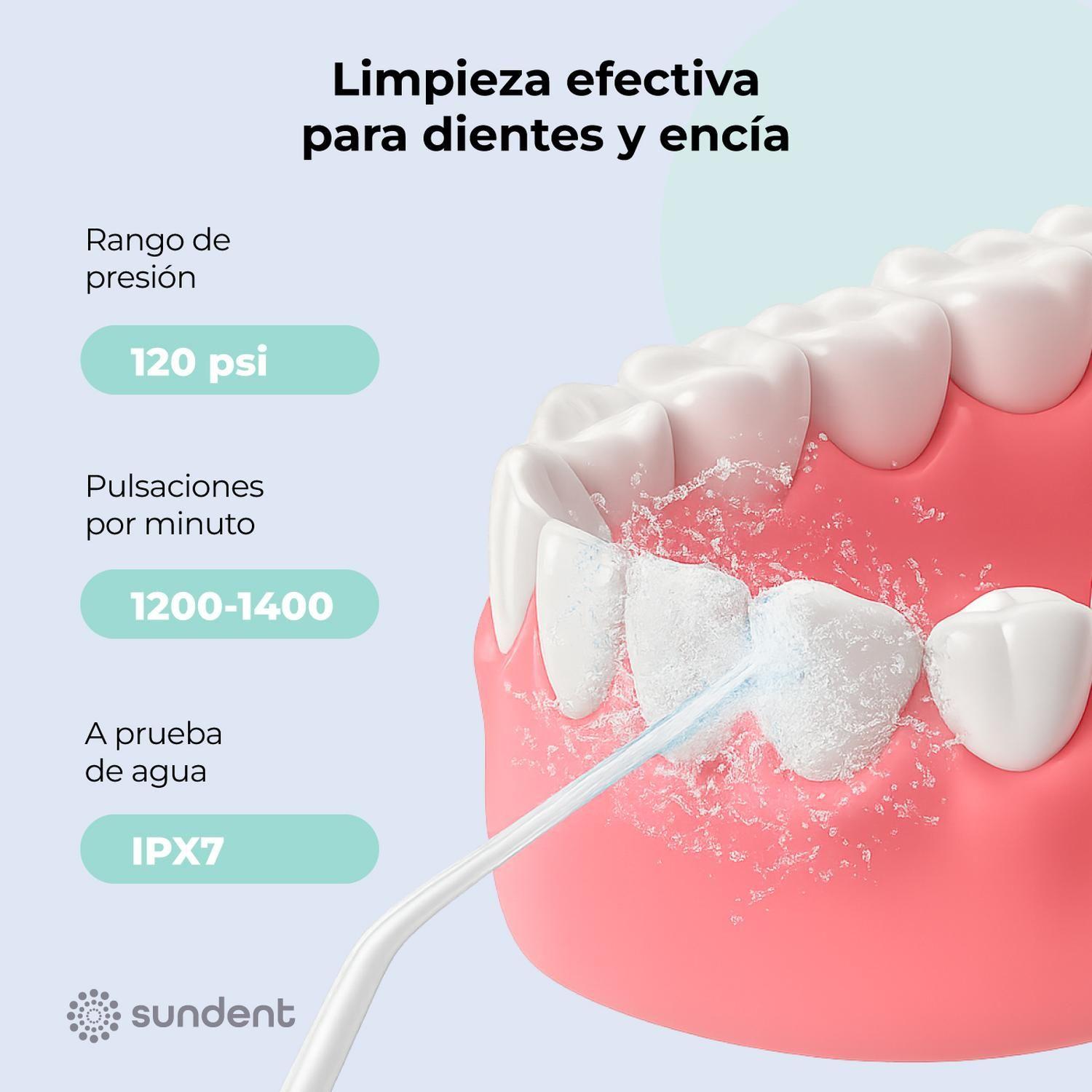 Irrigador Dental Recargable Sundent Limpieza Bucal + Set Acc-2
