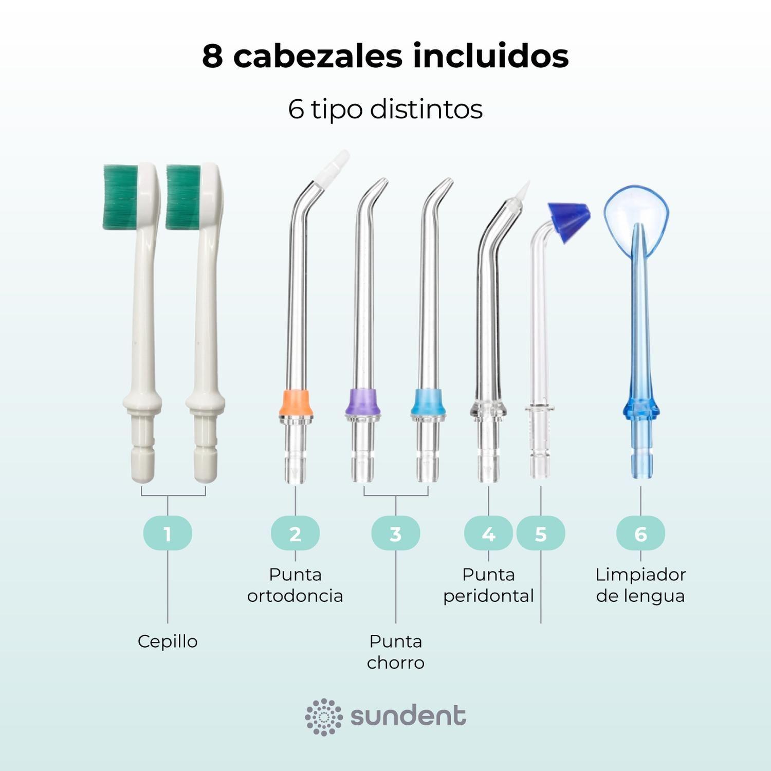 Irrigador Dental Recargable Sundent Limpieza Bucal + Set Acc-4