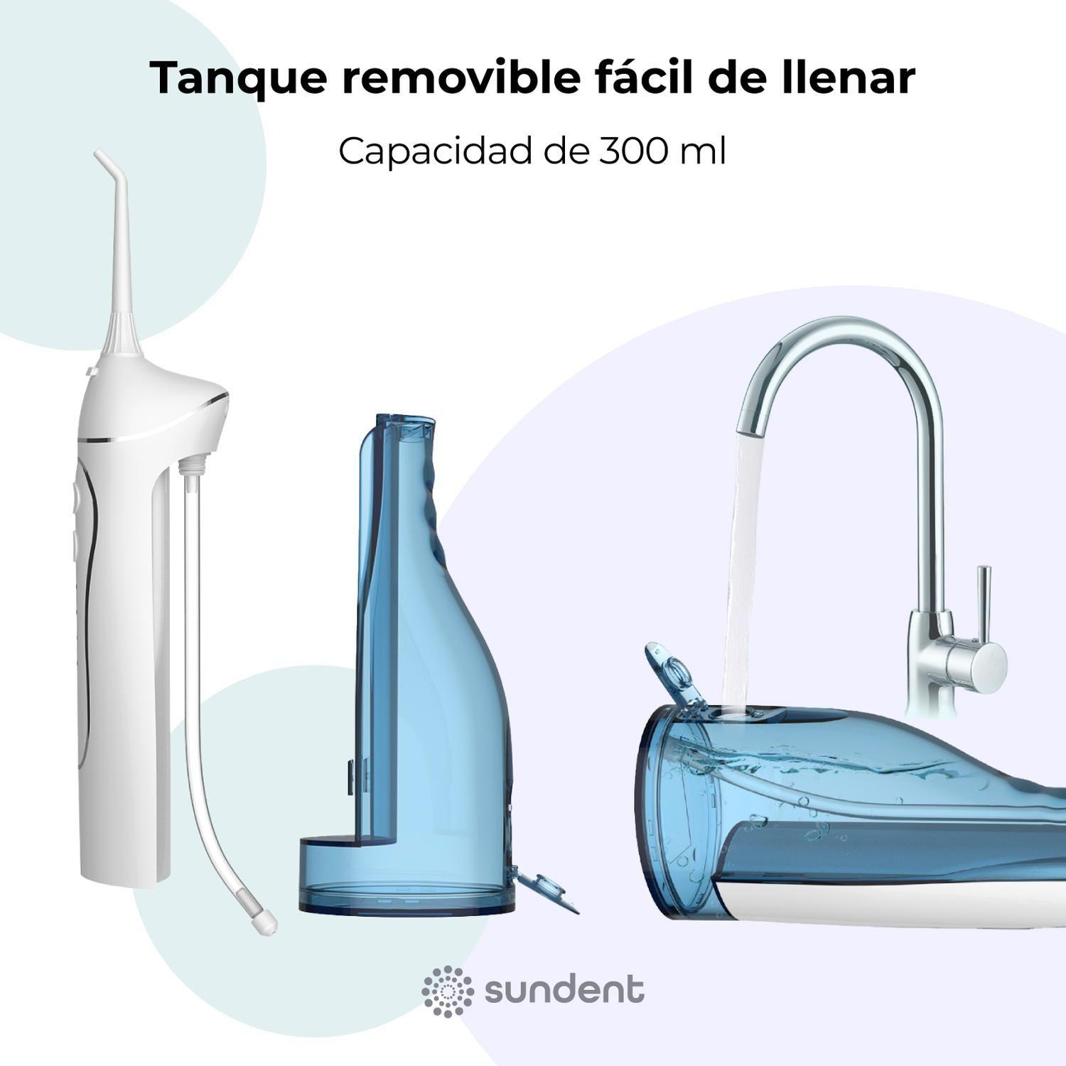 Irrigador Dental Recargable Sundent Limpieza Bucal + Set Acc-5