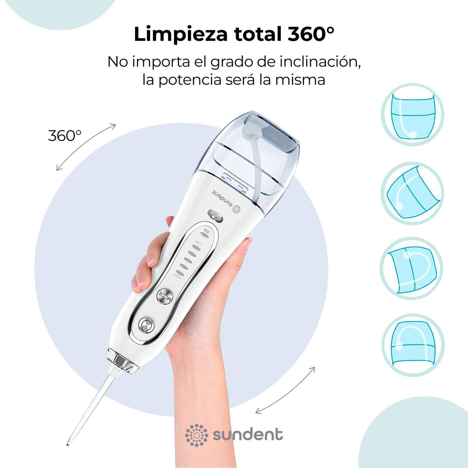Irrigador Dental Recargable Sundent Limpieza Bucal + Set Acc-7