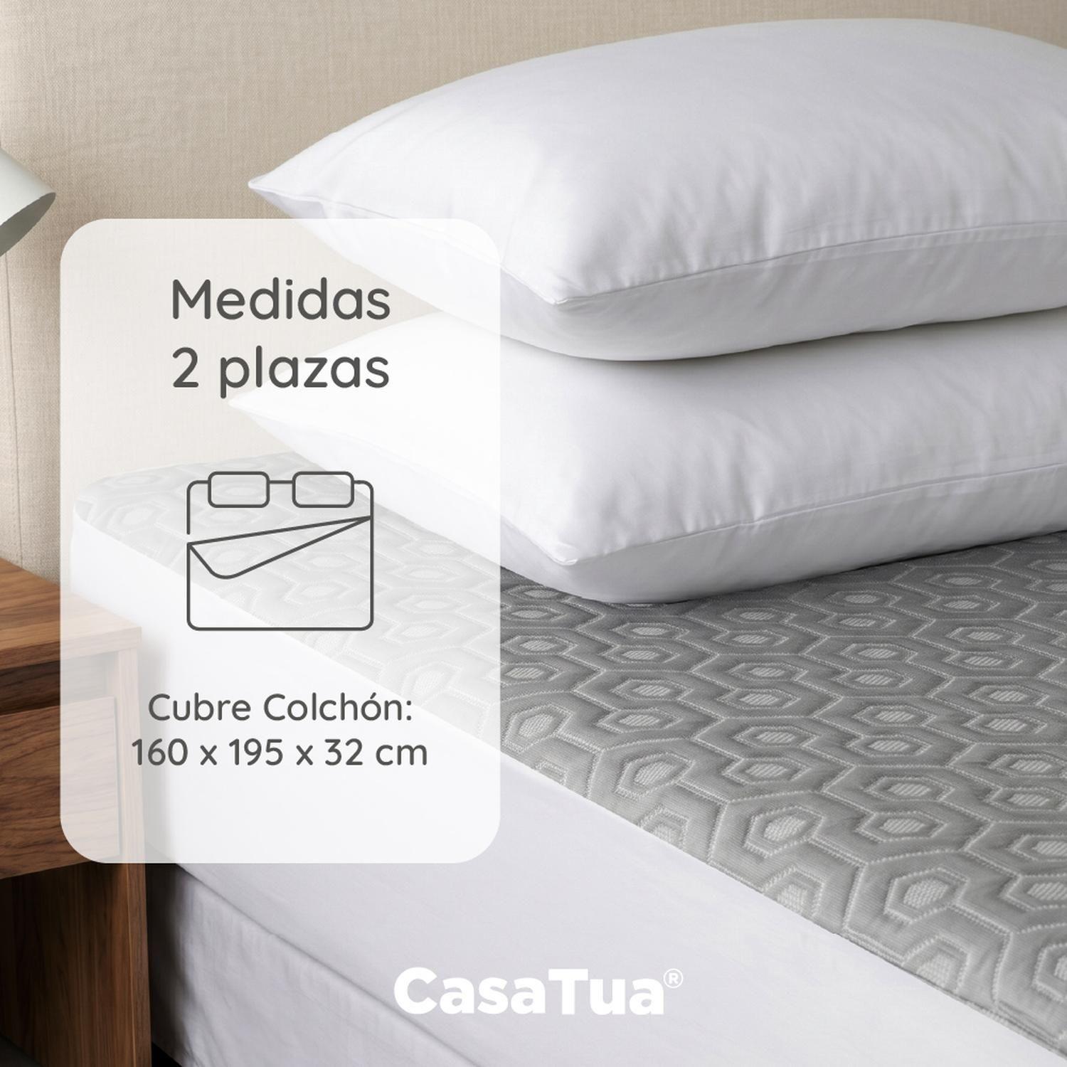 Cubre Colchon 2 Plazas Impermeable CasaTua Efecto Cooling-2