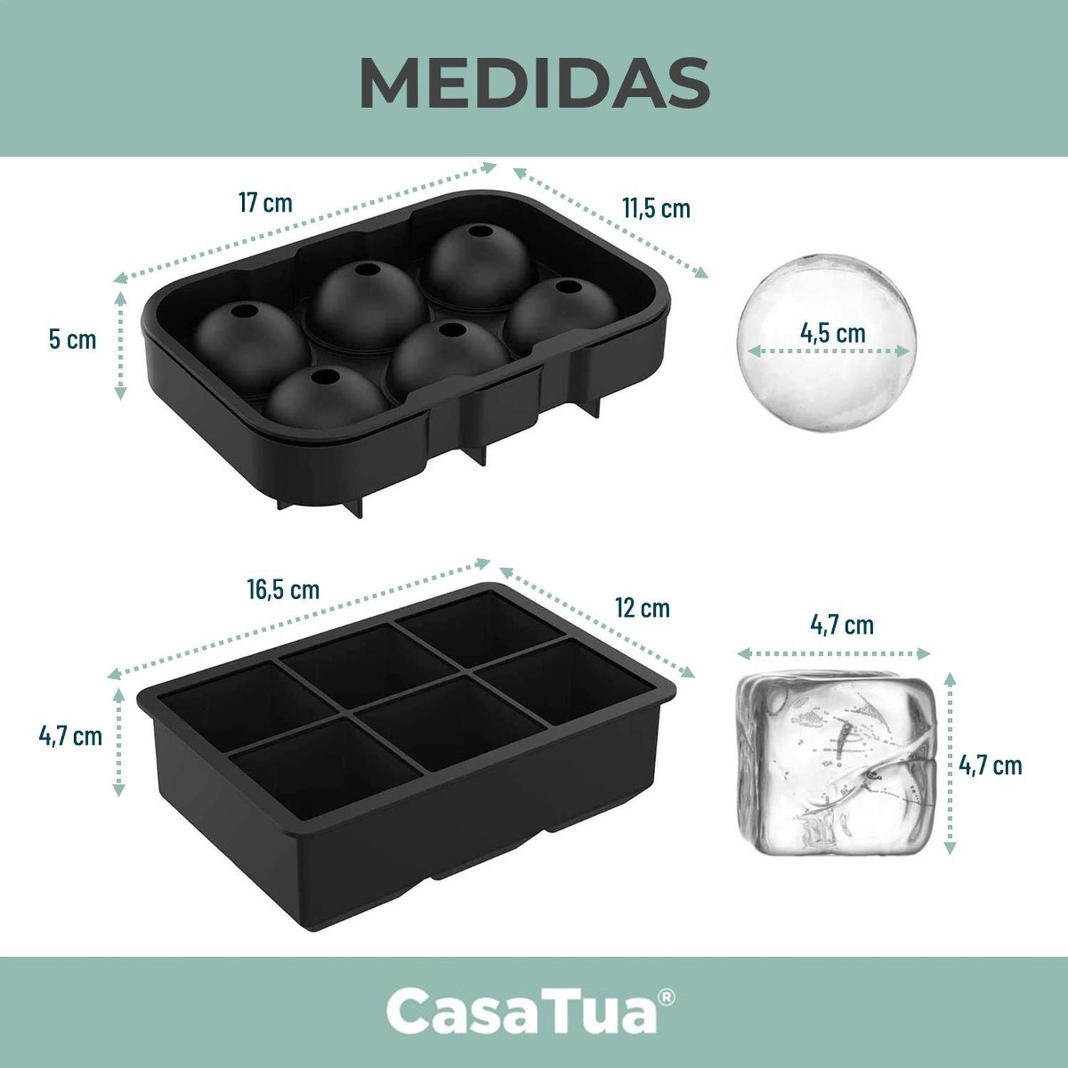 Cubetera Molde Silicona Cubetas Hielo Cuadrado Circular x2-7