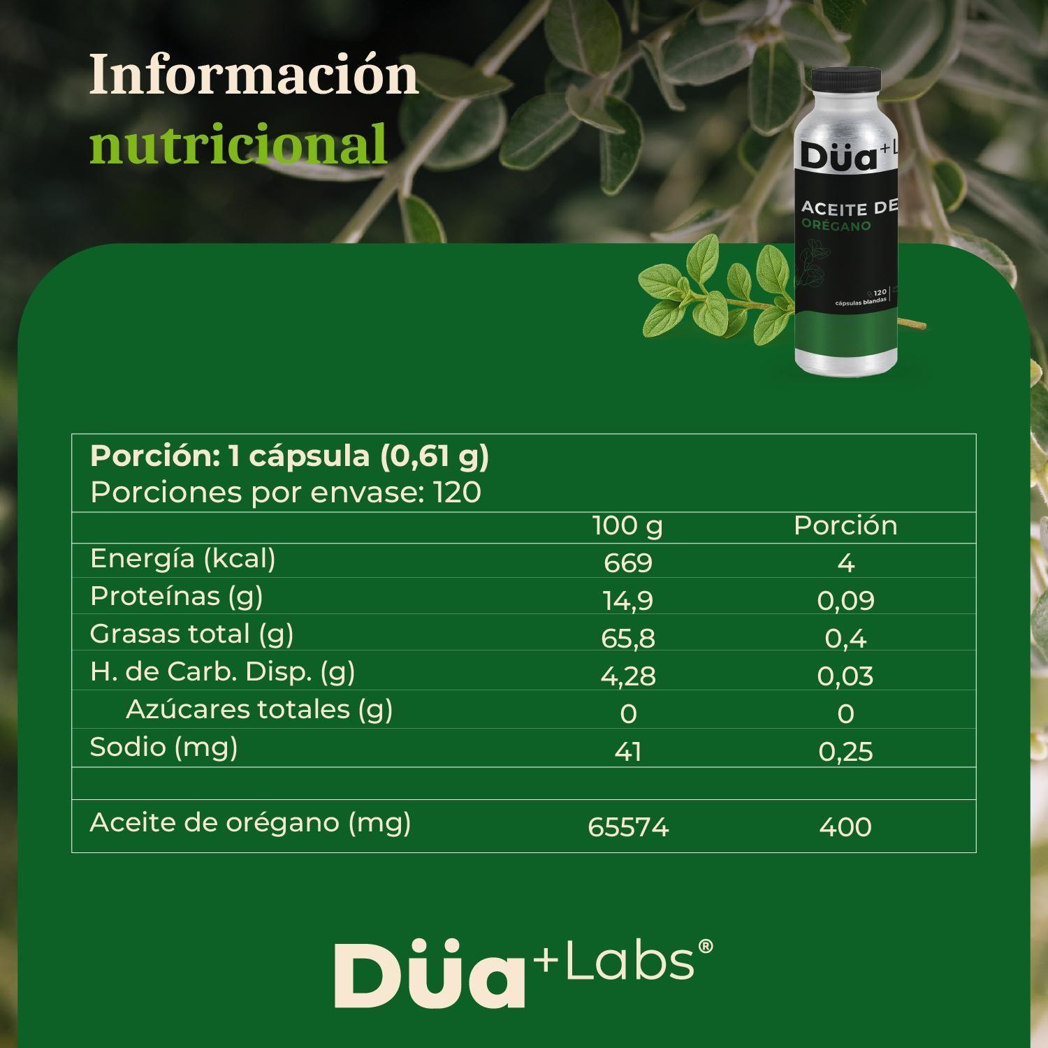 Aceite de Oregano 86% Carvacrol Düa Labs® 120 Caps 120 días-6