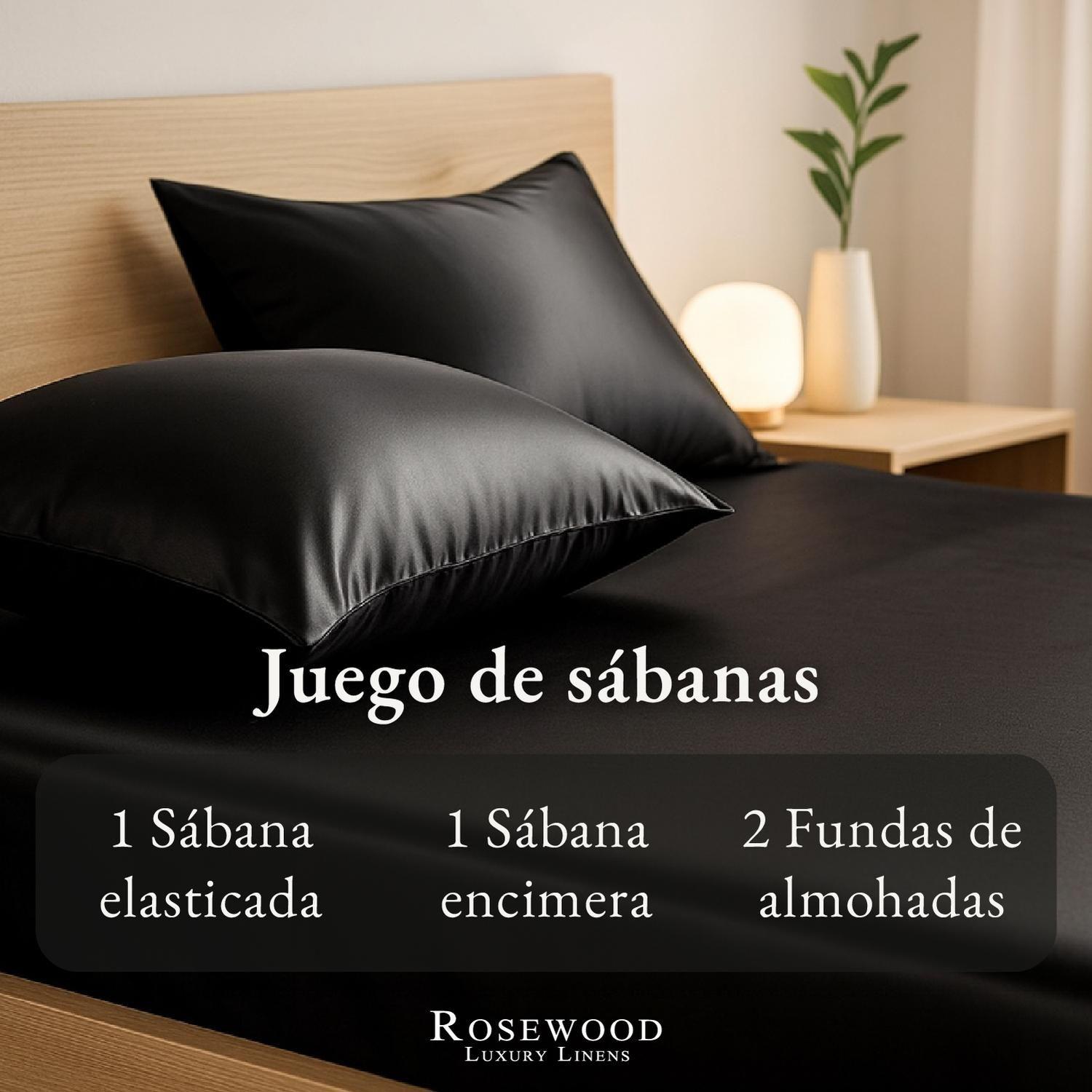 Sabanas Satin Ultra Suaves Juego Completo Rosewood King-4