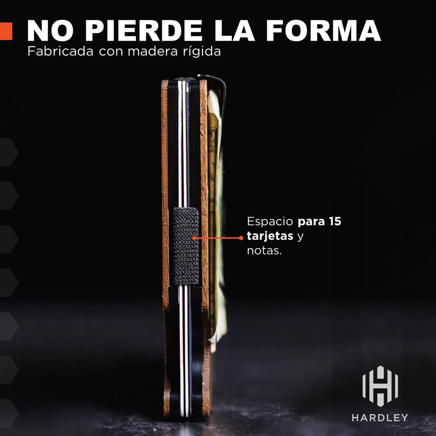 Billetera Tarjetero Hombre Hardley Proteccion Rfid + Clip Cafe-1