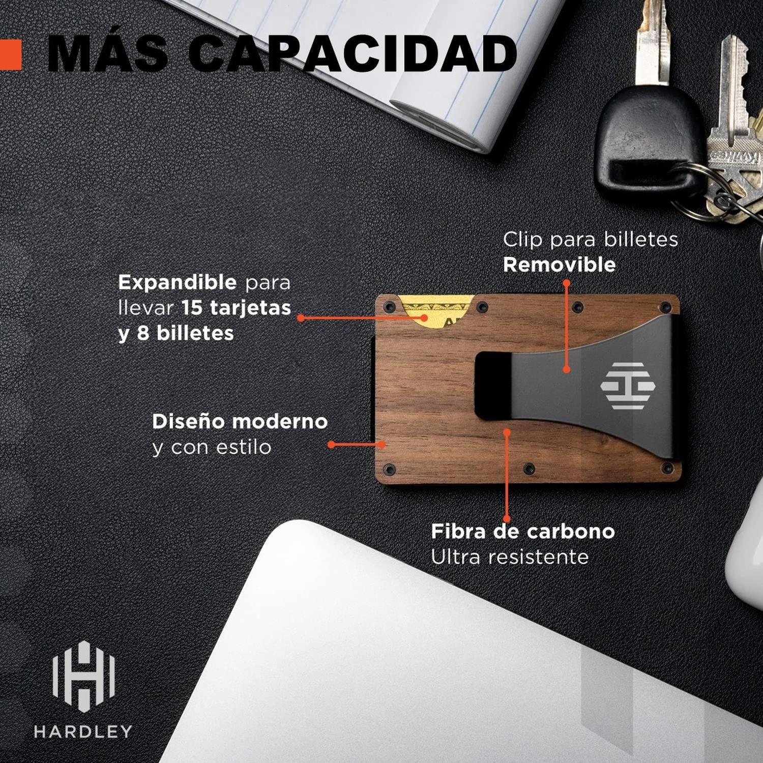 Billetera Tarjetero Hombre Hardley Proteccion Rfid + Clip Cafe-2