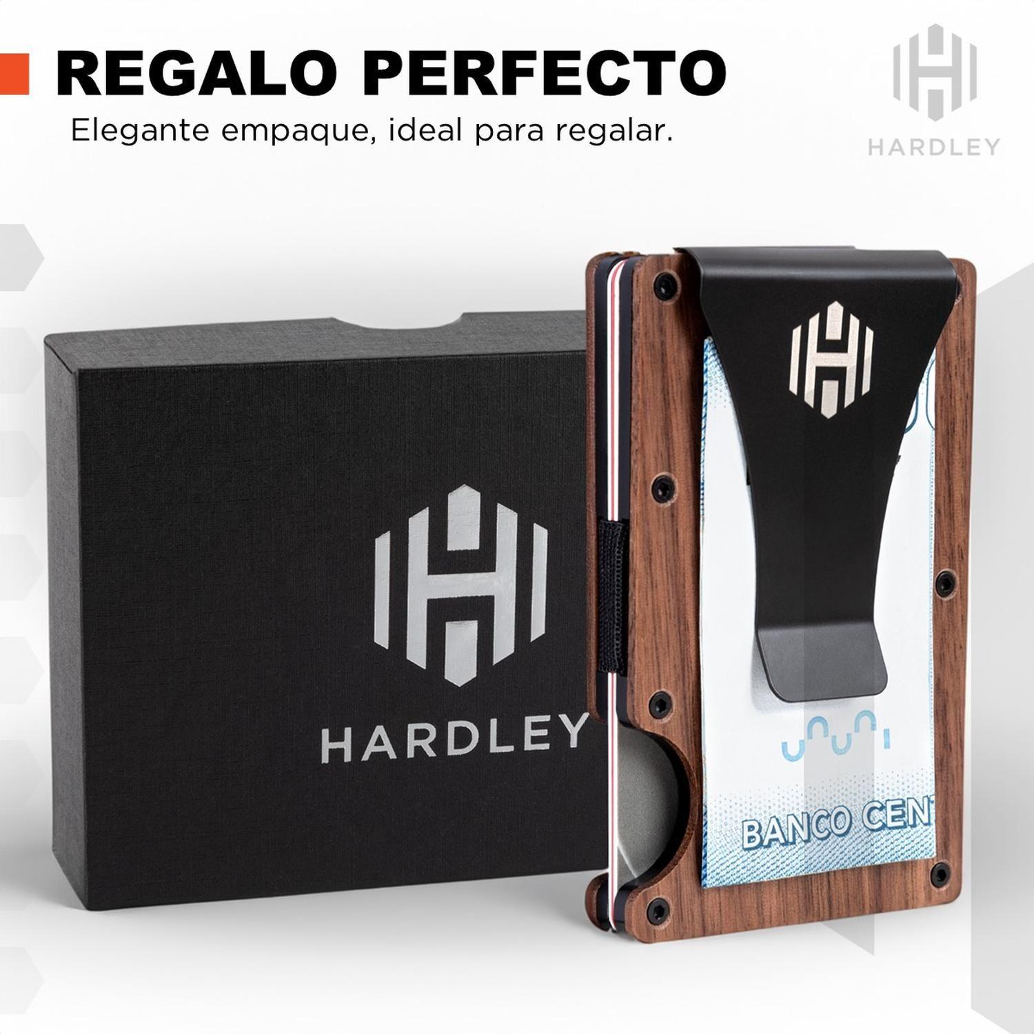 Billetera Tarjetero Hombre Hardley Proteccion Rfid + Clip Cafe-5
