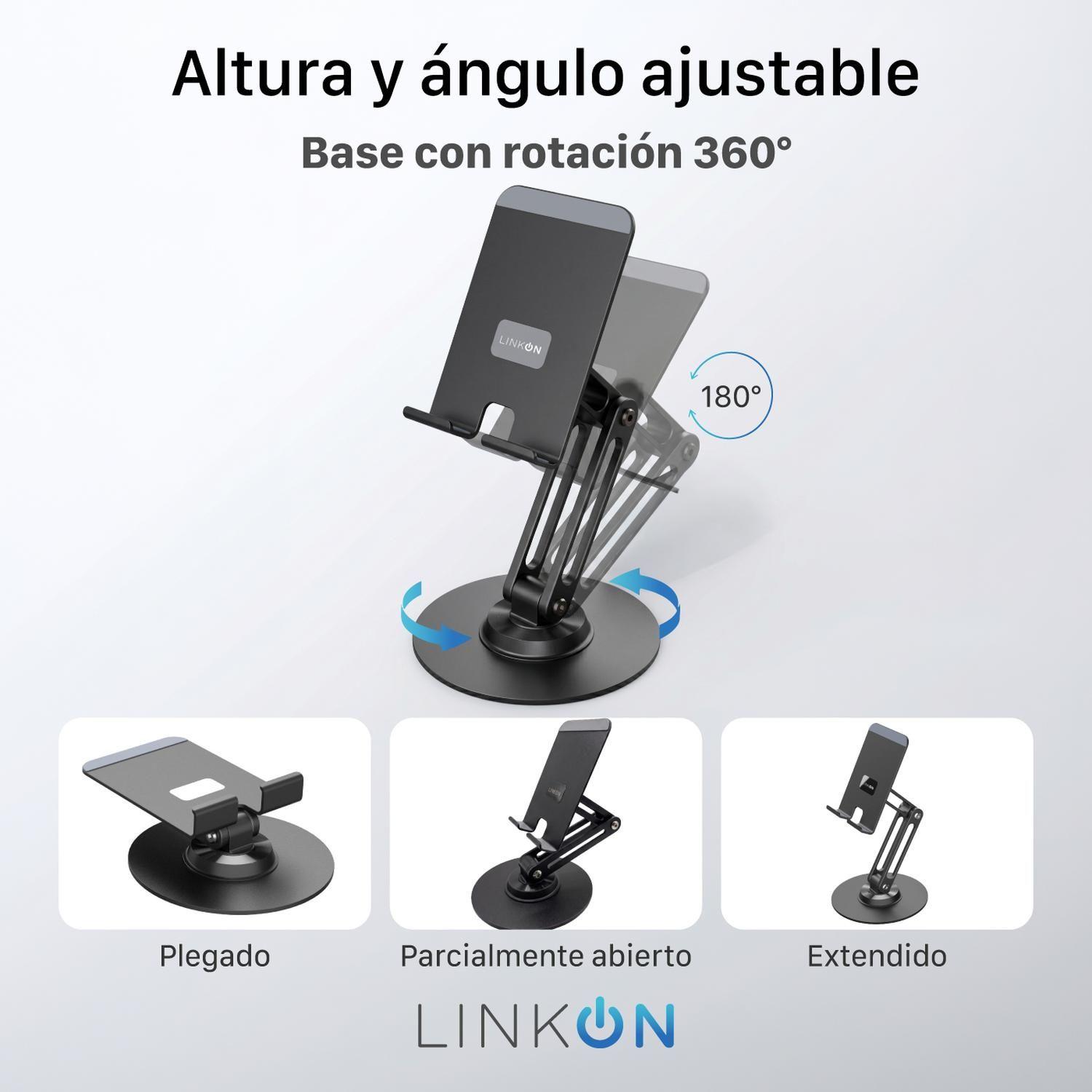 Soporte Porta Celular Escritorio Linkon 360° - Aluminio-3