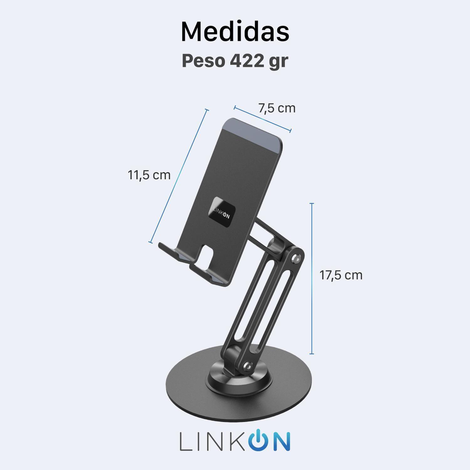 Soporte Porta Celular Escritorio Linkon 360° - Aluminio-7