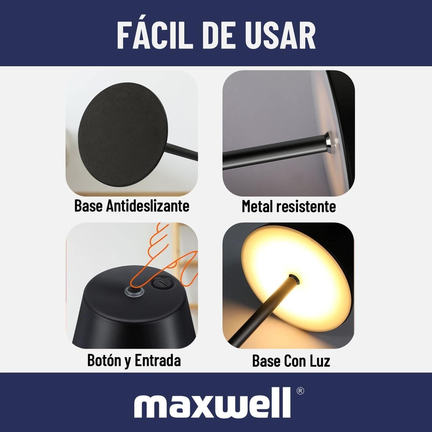 Lampara Led Velador Mesa Escritorio Maxwell Elegante-5