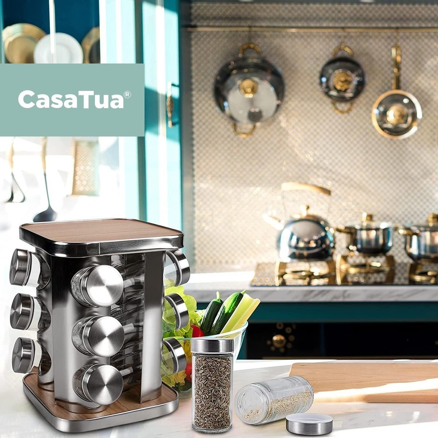 Especiero Cocina Giratorio 12 Condimentos Acero Inoxidable-4