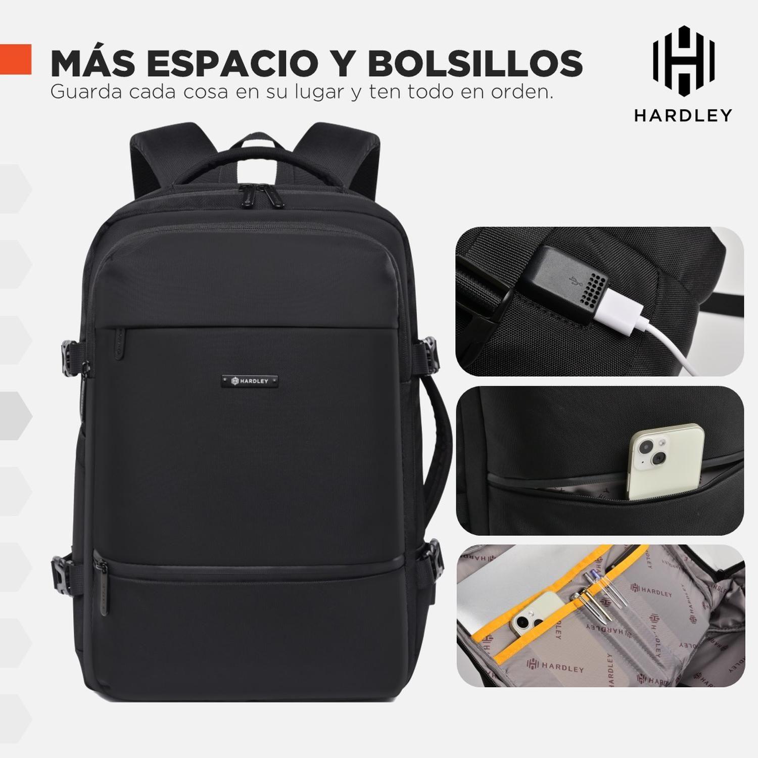 Mochila Notebook Hardley Viaje Avion Impermeable Antirrobo-3