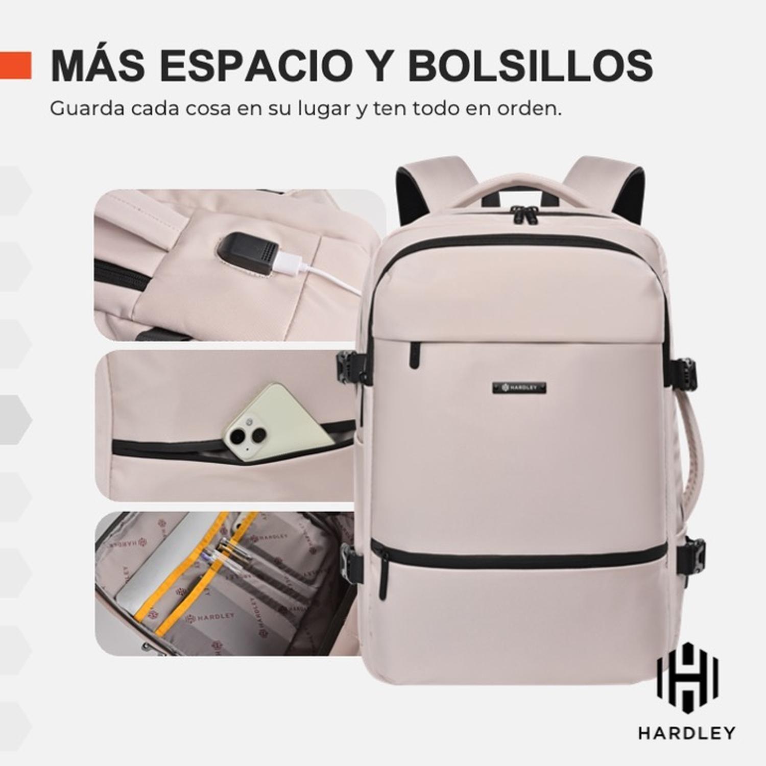 Mochila Notebook Hardley Viaje Avion Impermeable Antirrobo-3