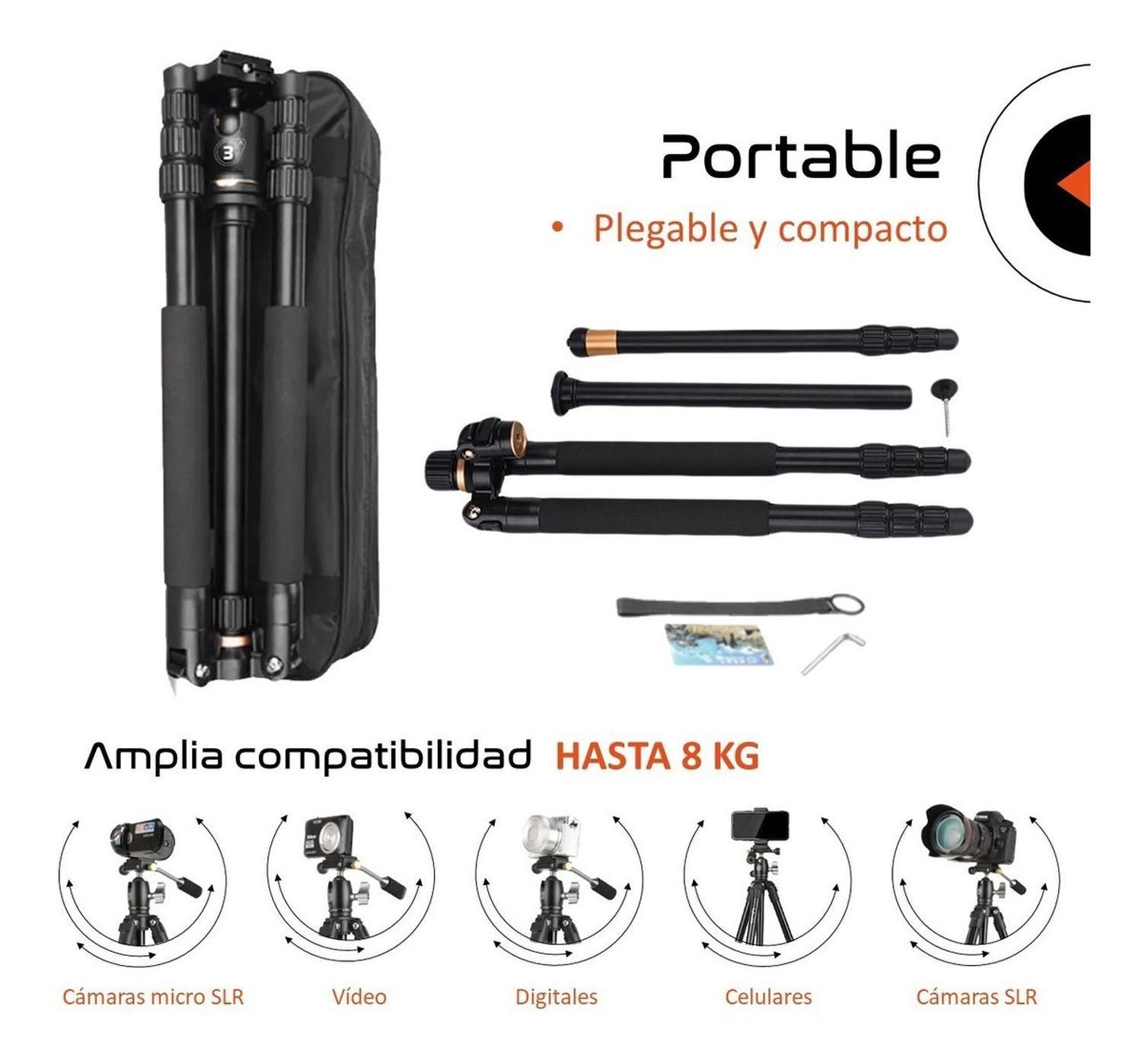Tripode Camara Profesional Foto Video Max 1590mm + Monopod-5