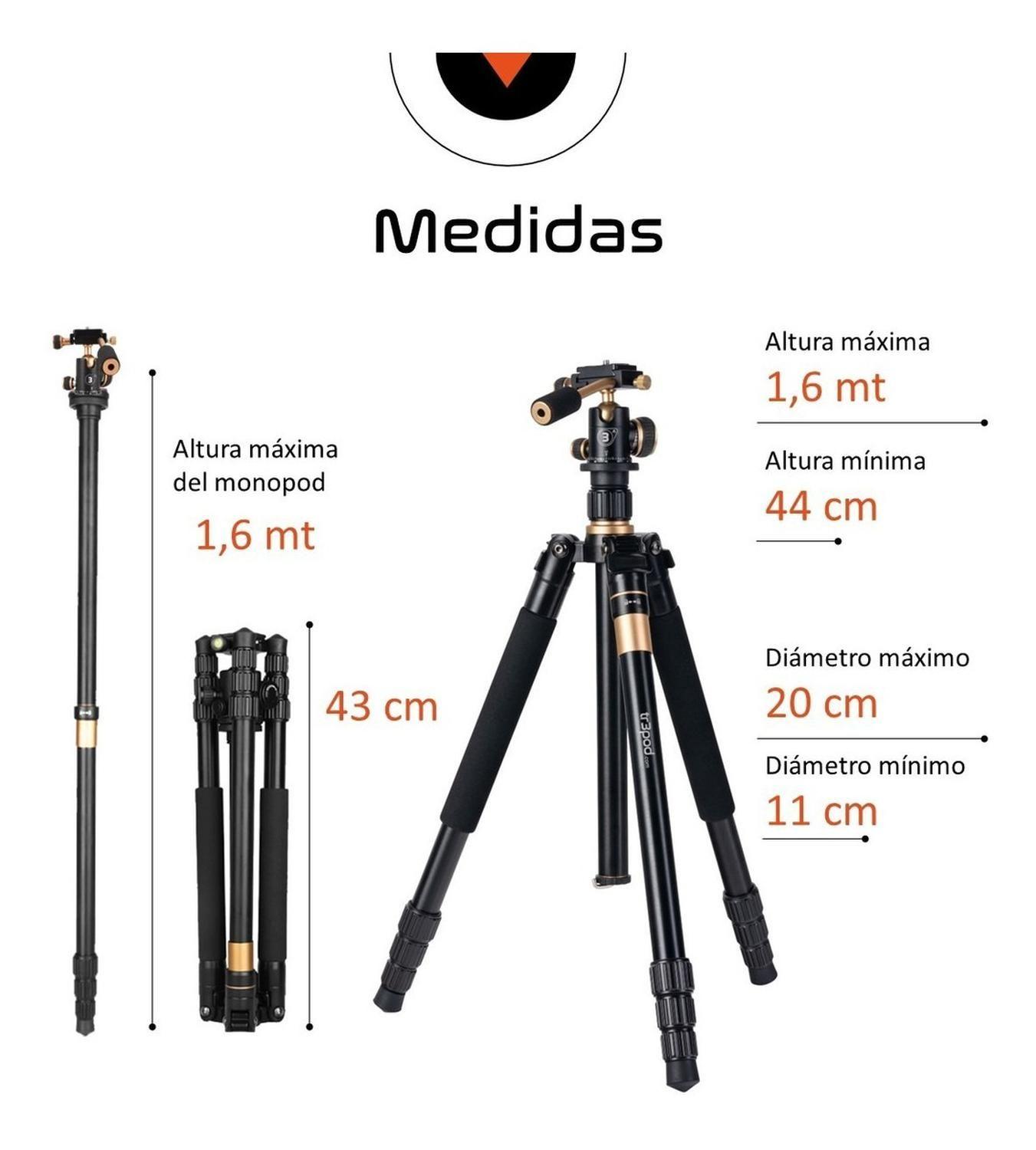 Tripode Camara Profesional Foto Video Max 1590mm + Monopod-6