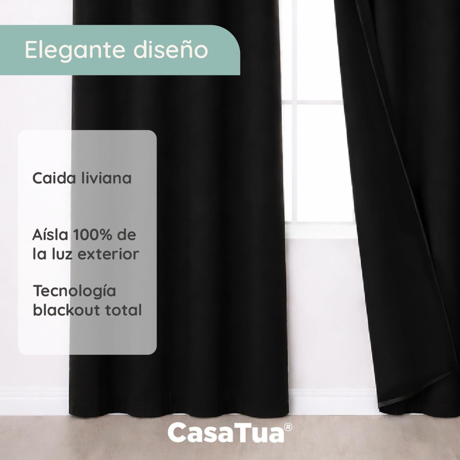 Cortina Blackout 100% Casatua Set 2 Paños 220x135cm Engomada-6