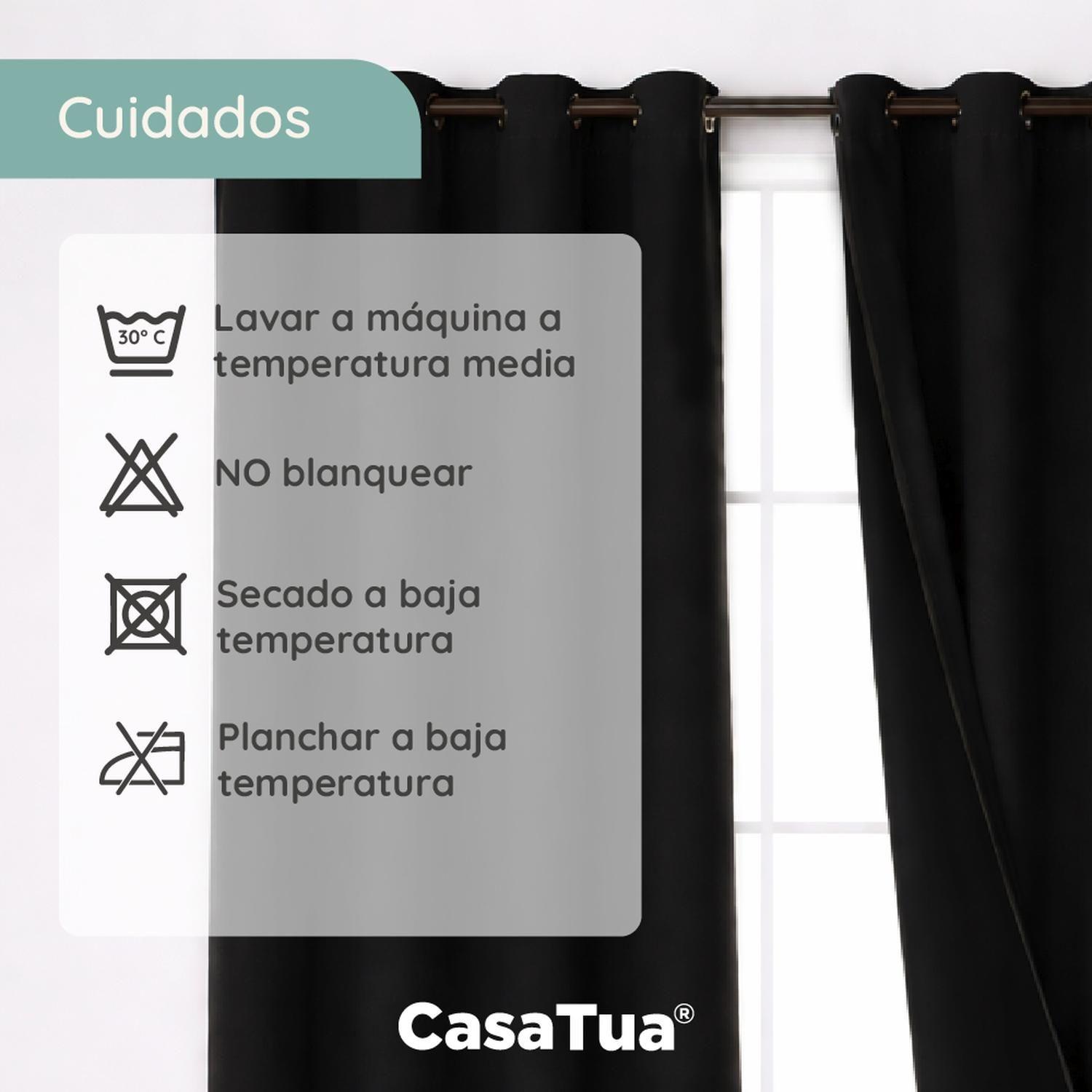 Cortina Blackout 100% Casatua Set 2 Paños 220x135cm Engomada-7