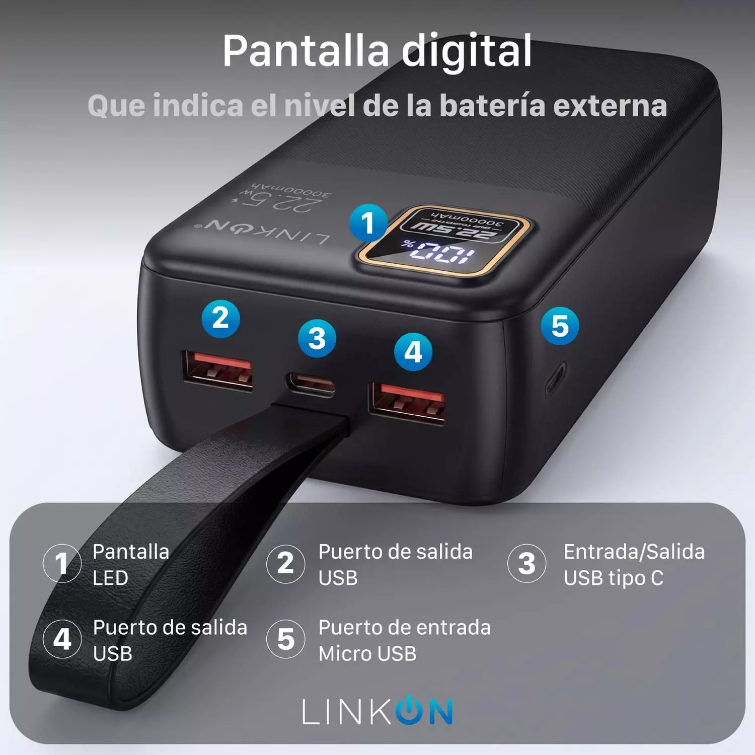 Power Bank Bateria Externa 30000Mah Cargador Portatil Linkon-2