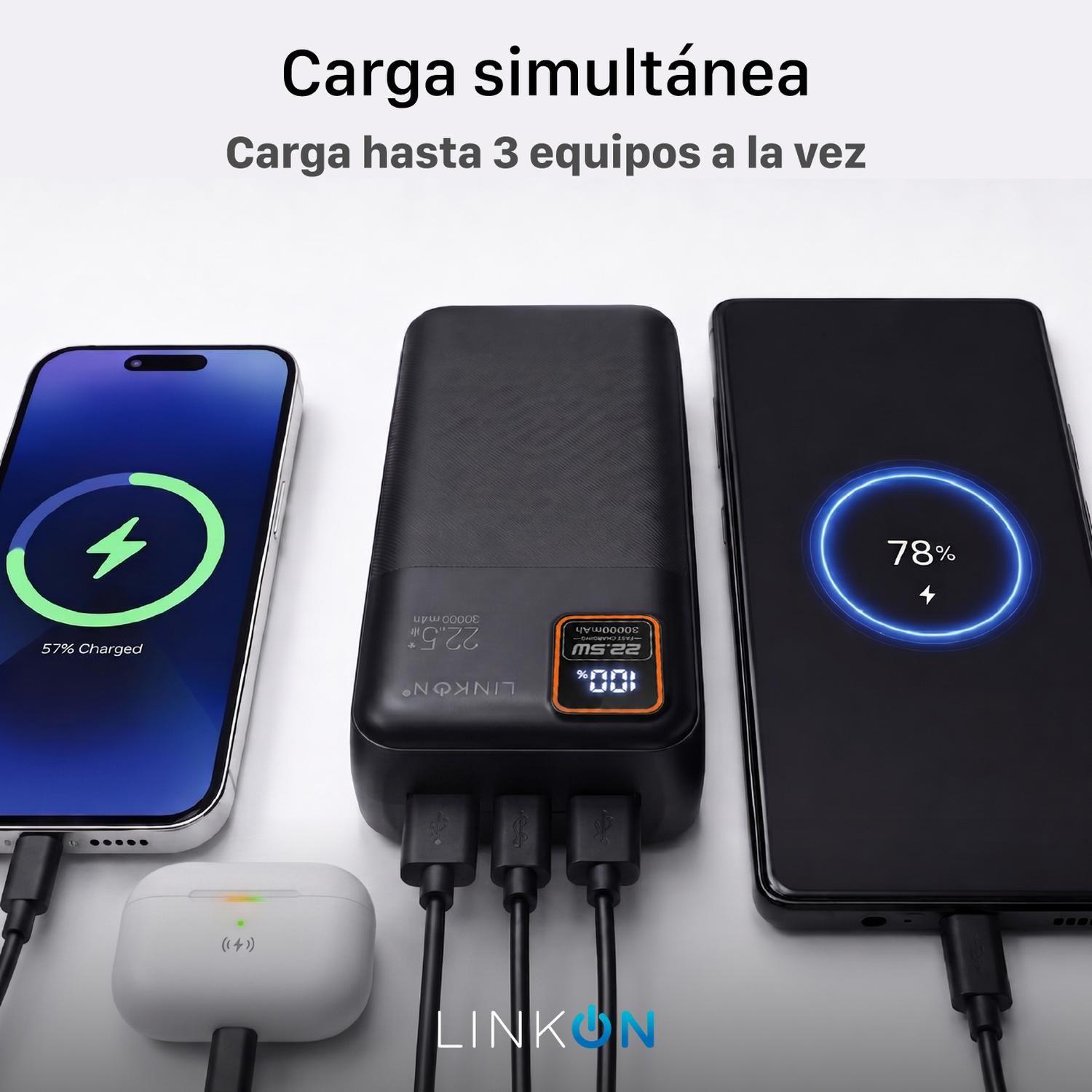 Power Bank Bateria Externa 30000Mah Cargador Portatil Linkon-3