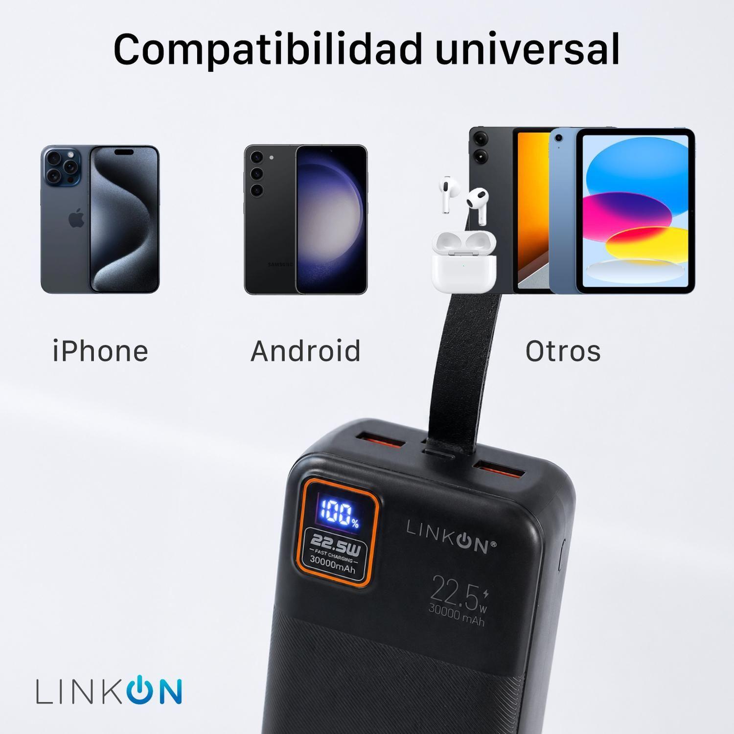 Power Bank Bateria Externa 30000Mah Cargador Portatil Linkon-5