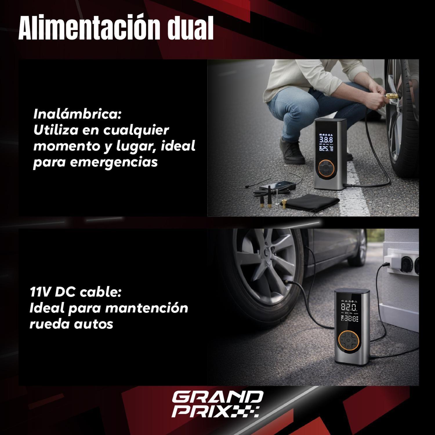 Compresor De Aire Portatil Grand Prix Inflador de Neumaticos-6