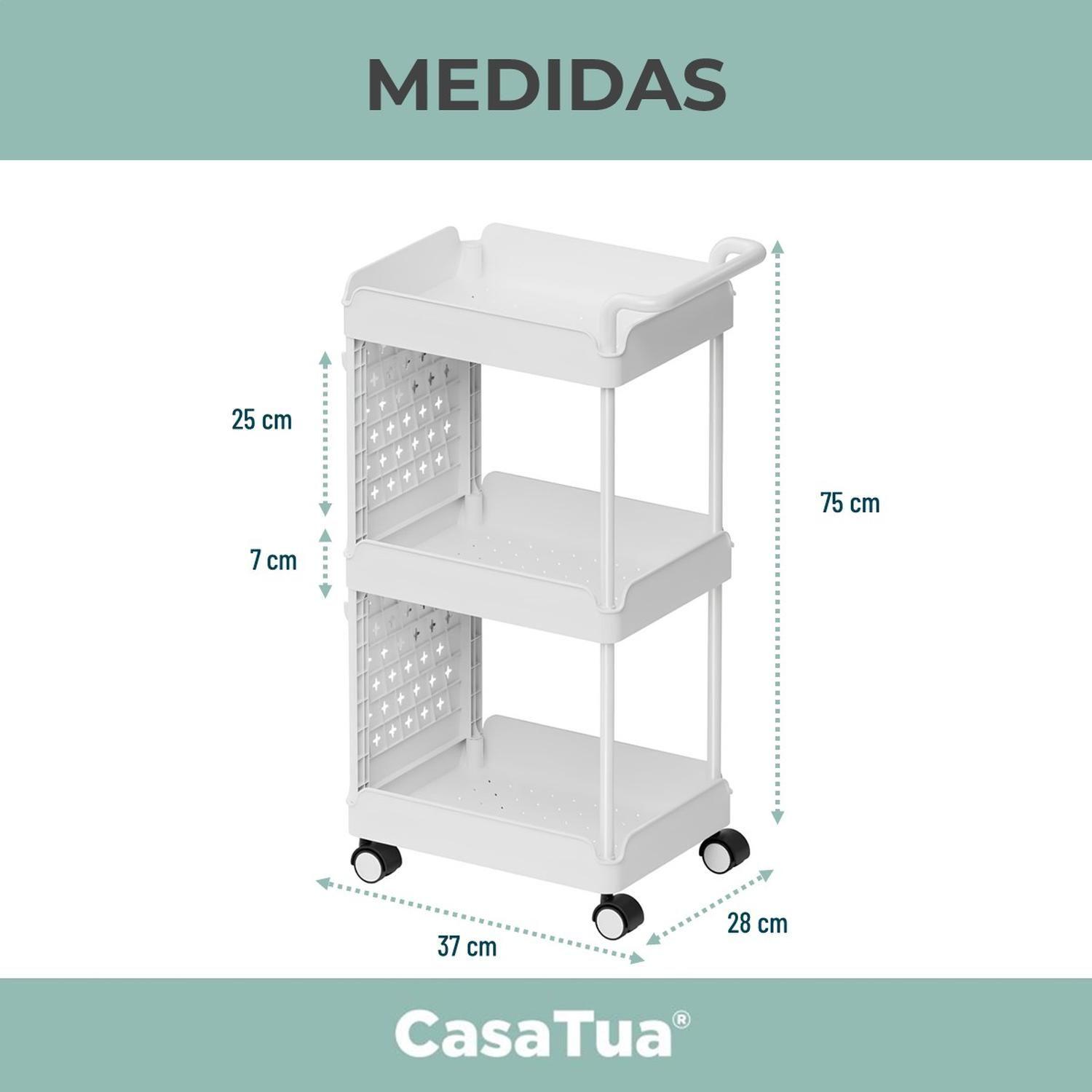 Carro Carrito Organizador con Ruedas Multiuso Cocina CasaTua-4