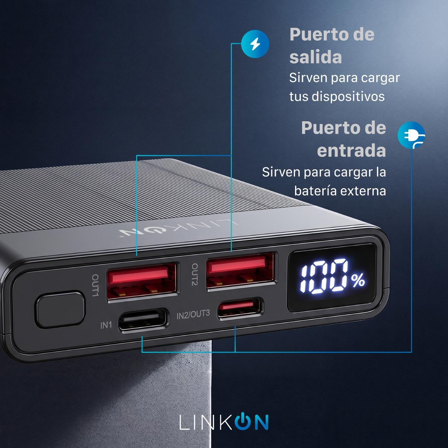 Power Bank Bateria Externa 10000Mah Cargador Portatil Linkon-7