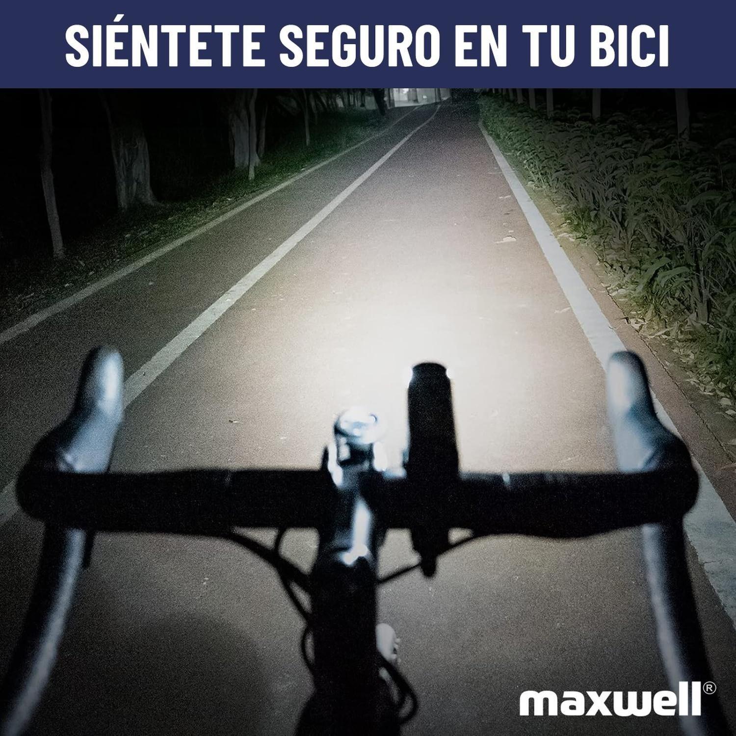 Luz Bicicleta Set Delantera +Trasera Usb Impermeable Maxwell-5