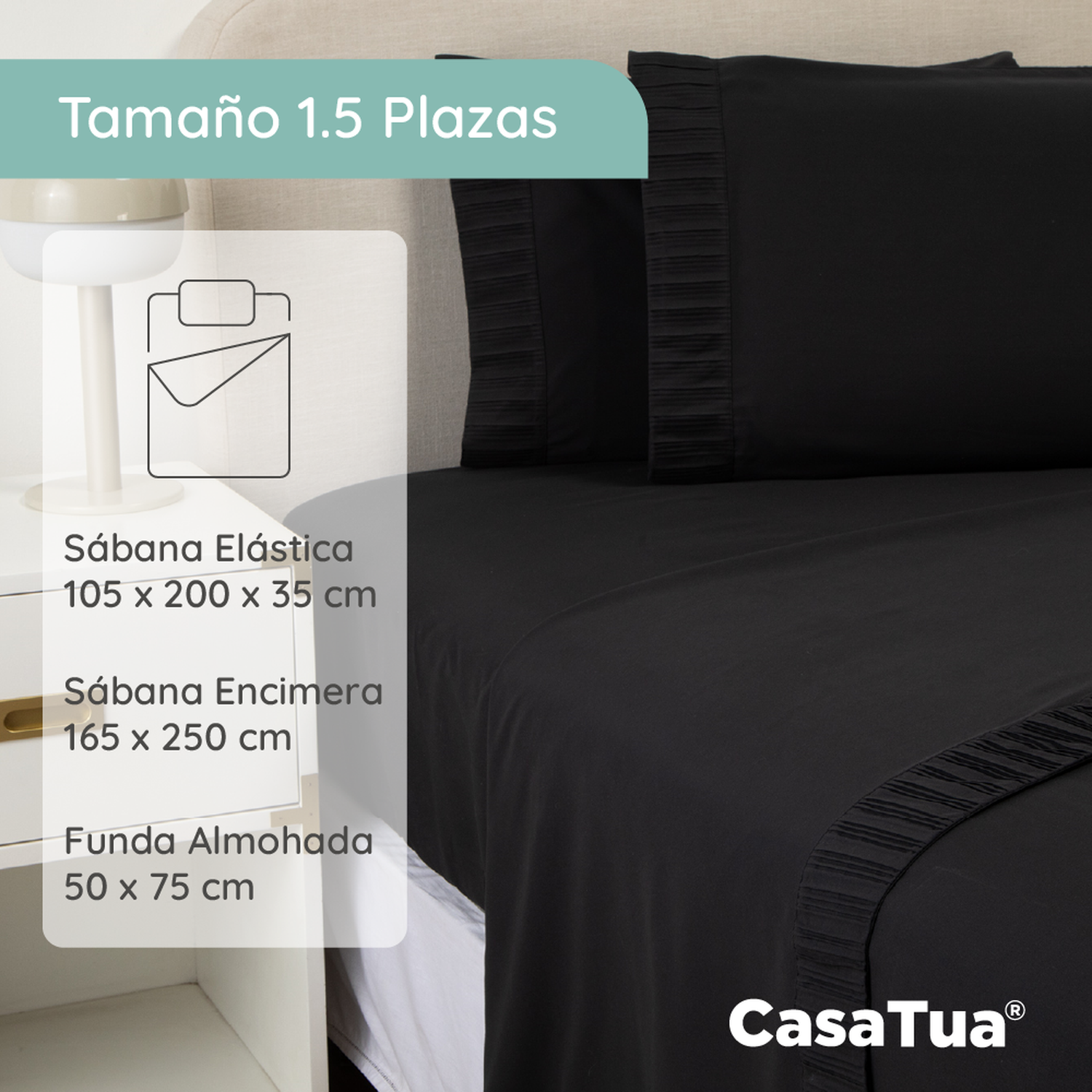 Sabanas  Hotel Suave 1800 Casatua + 1 Funda Almohada blanco-2