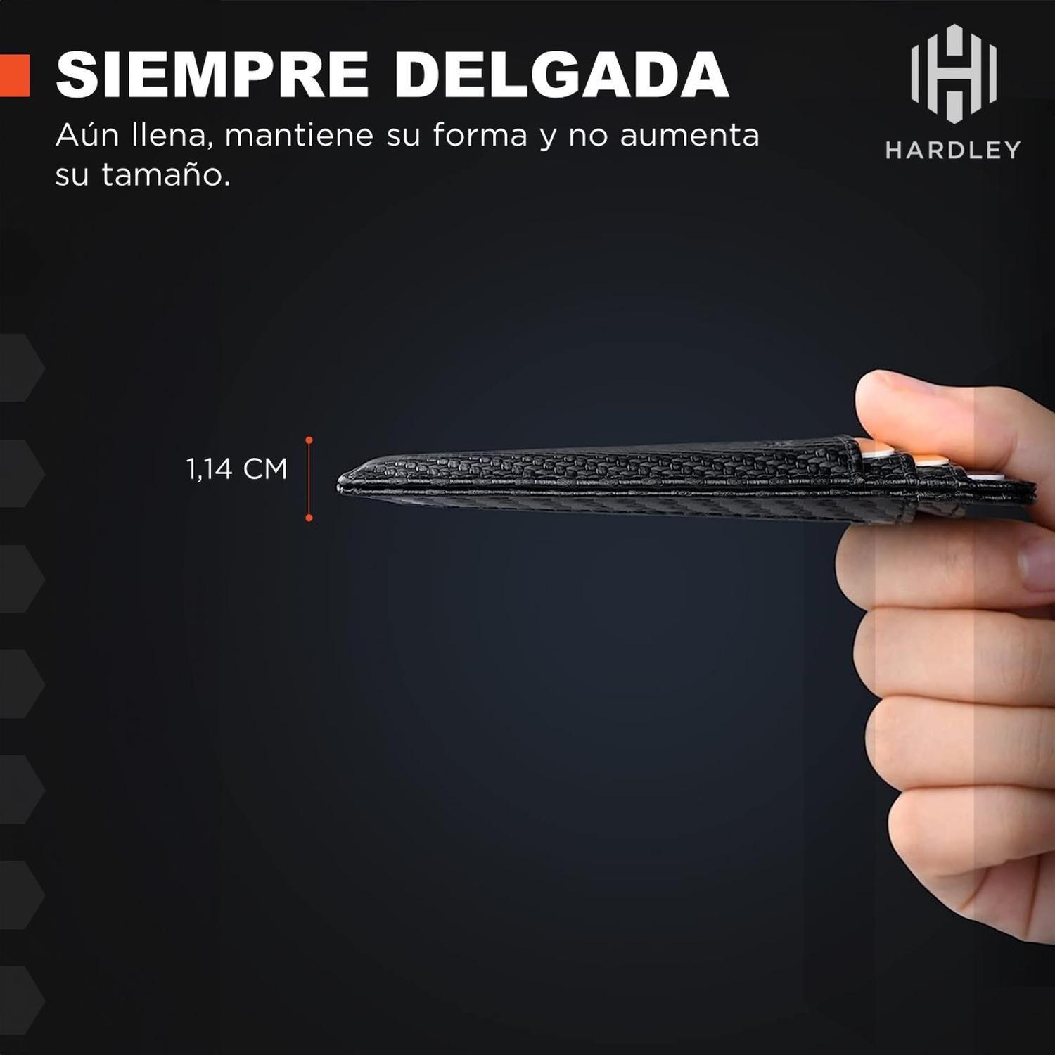 Billetera Hombre Ultra Delgada de Cuero Bloqueo Rfid Hardley-3